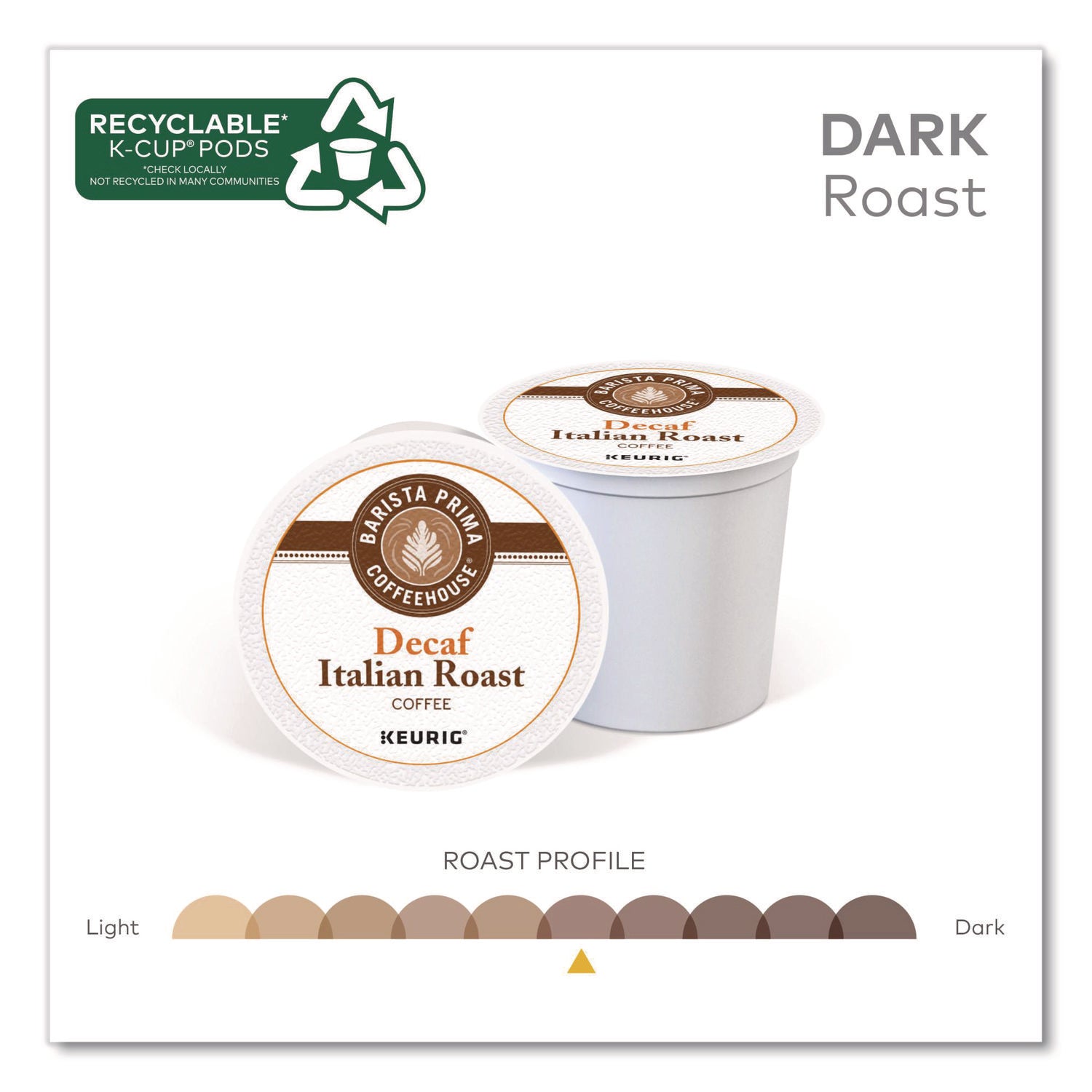 Barista Prima Coffeehouse® Decaf Italian Roast Coffee K-Cups, 24/Box, 4 Boxes/Carton