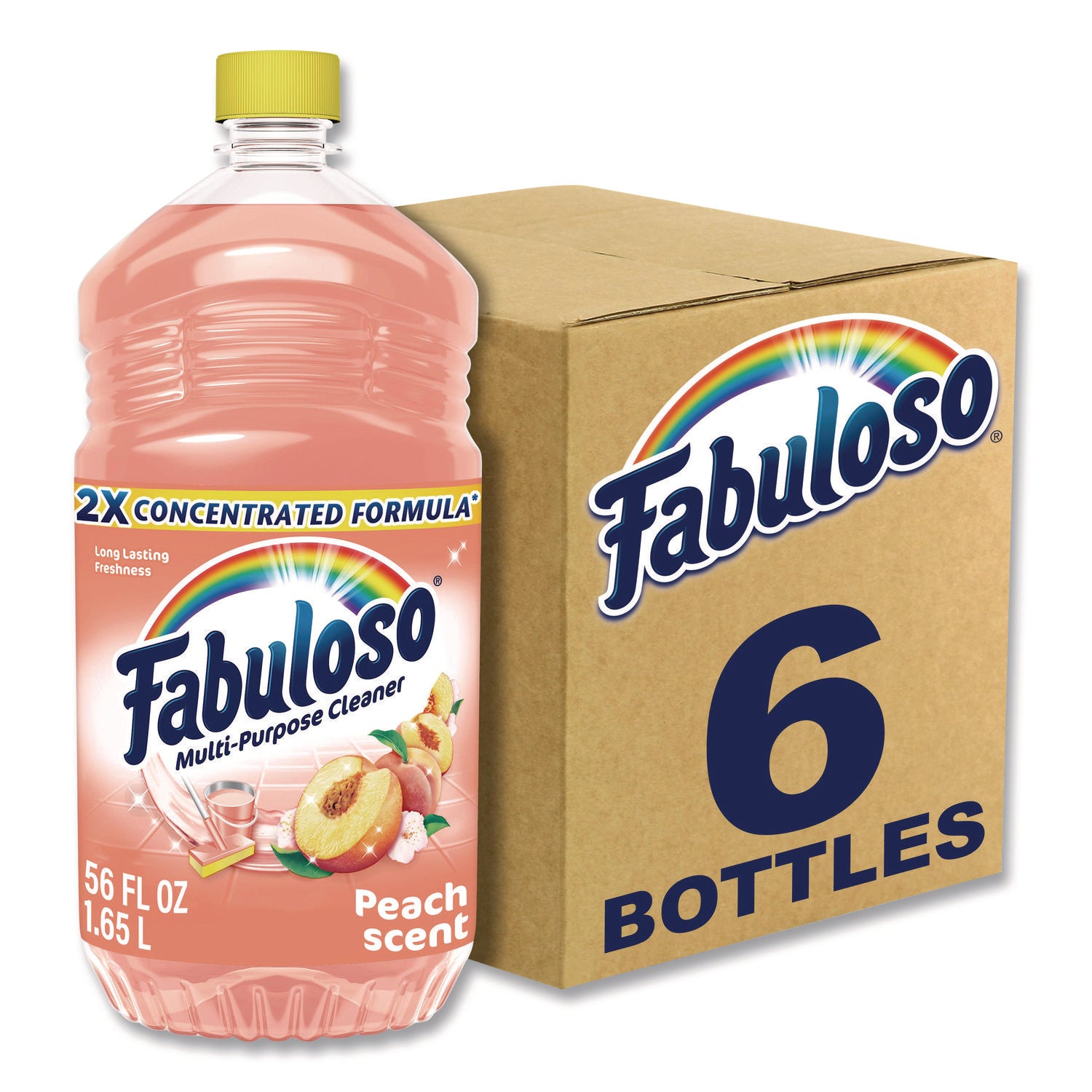 Fabuloso® Multi-Use Cleaner, Peach Scent, 56 oz Bottle, 6/Carton