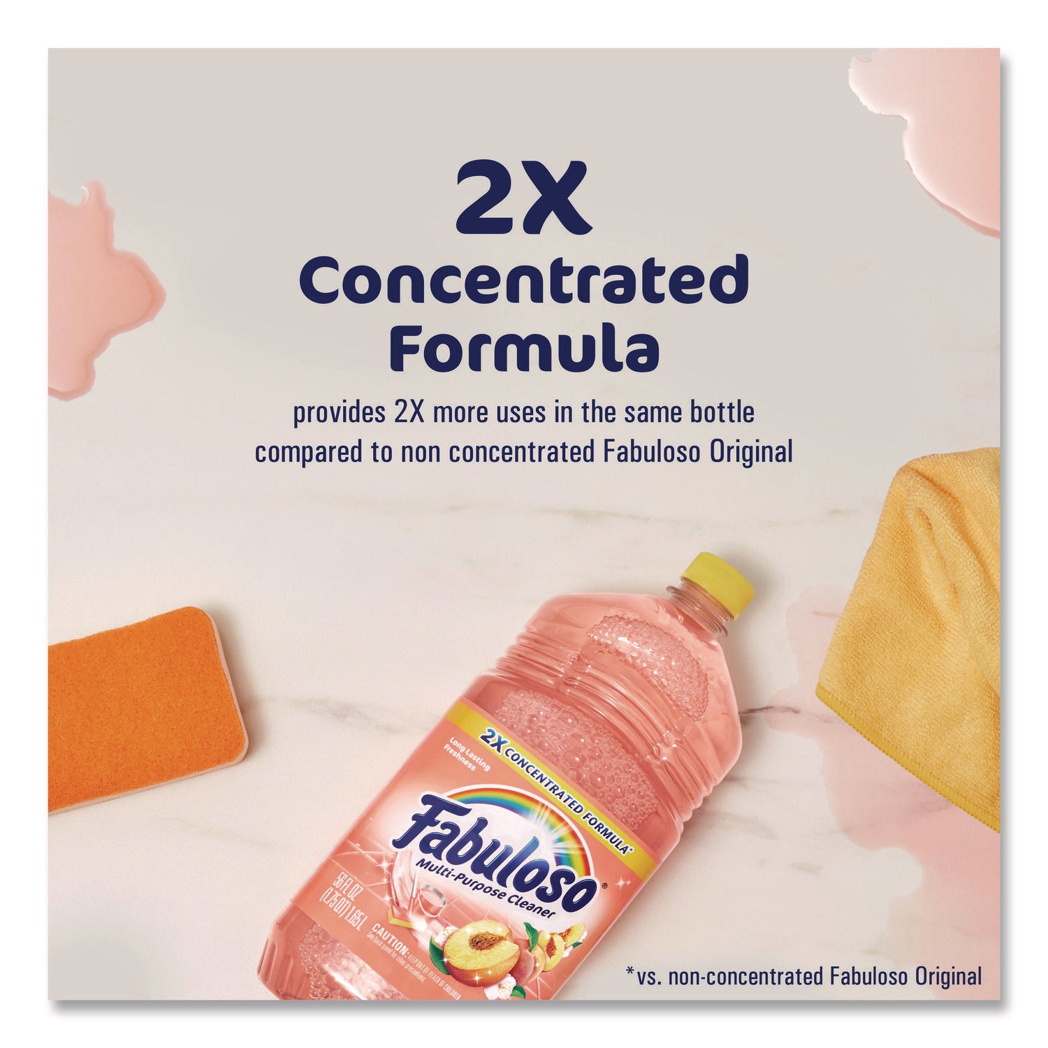 Fabuloso® Multi-Use Cleaner, Peach Scent, 56 oz Bottle, 6/Carton