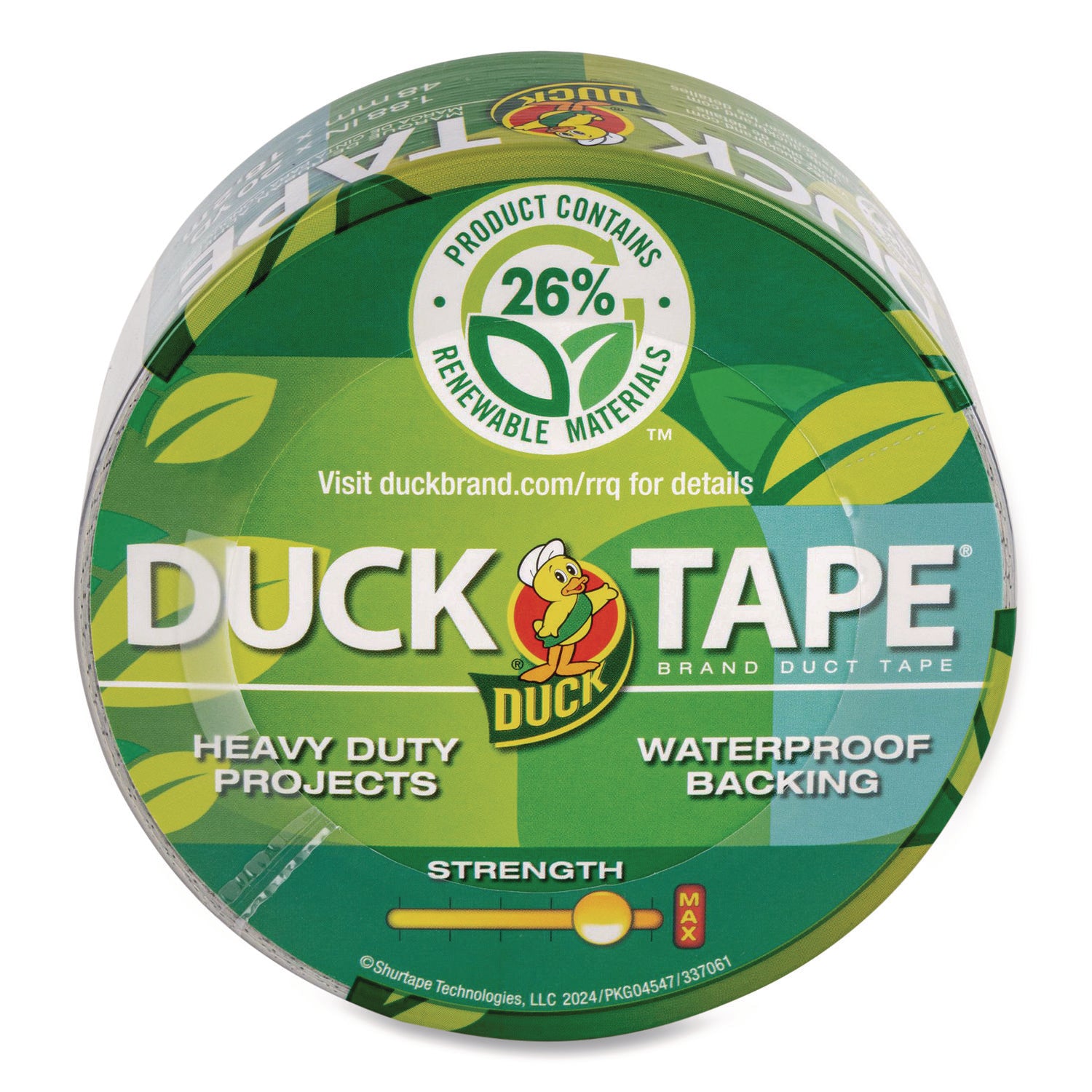 Duck® Renewable Material Duck Tape, 1.88" x 20 yd, Silver
