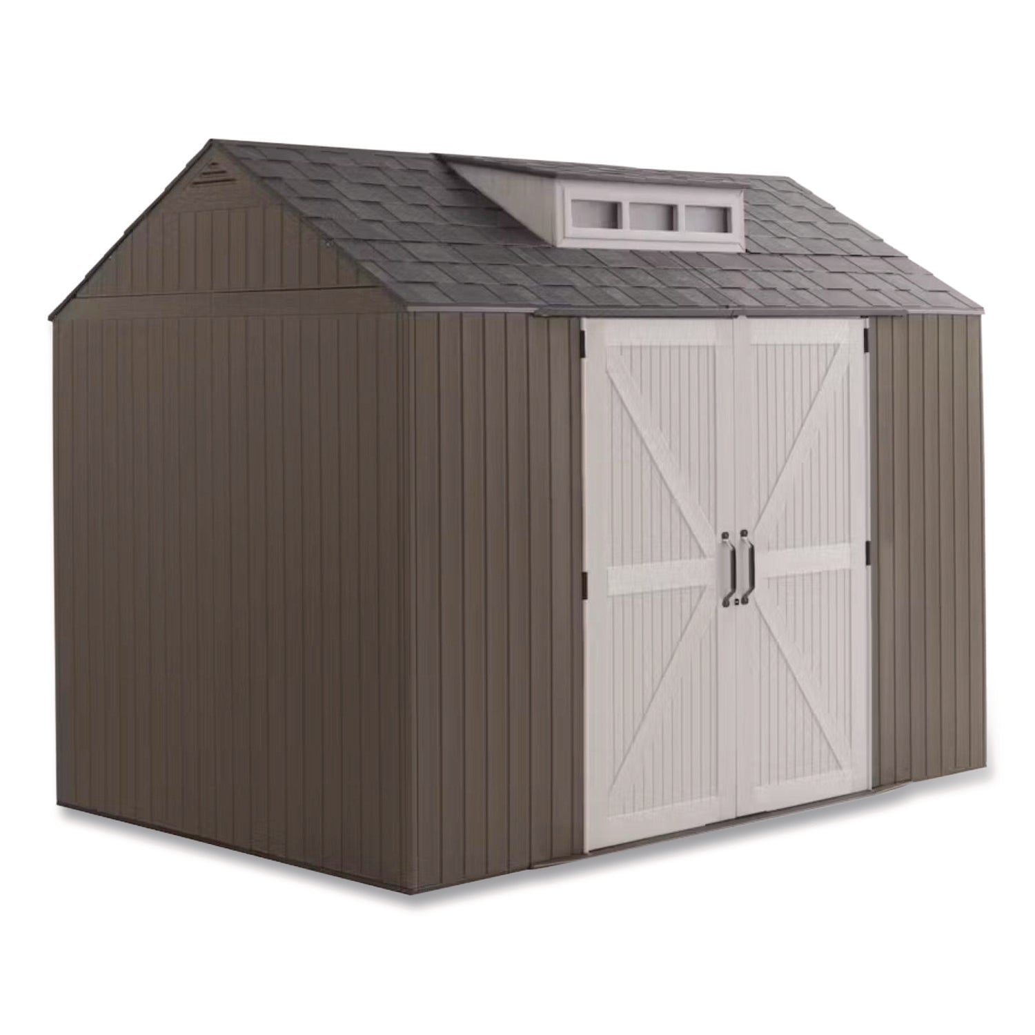 Rubbermaid® Storage Shed, 337 cu ft, 7 ft x 10 ft x 8 ft, Brown