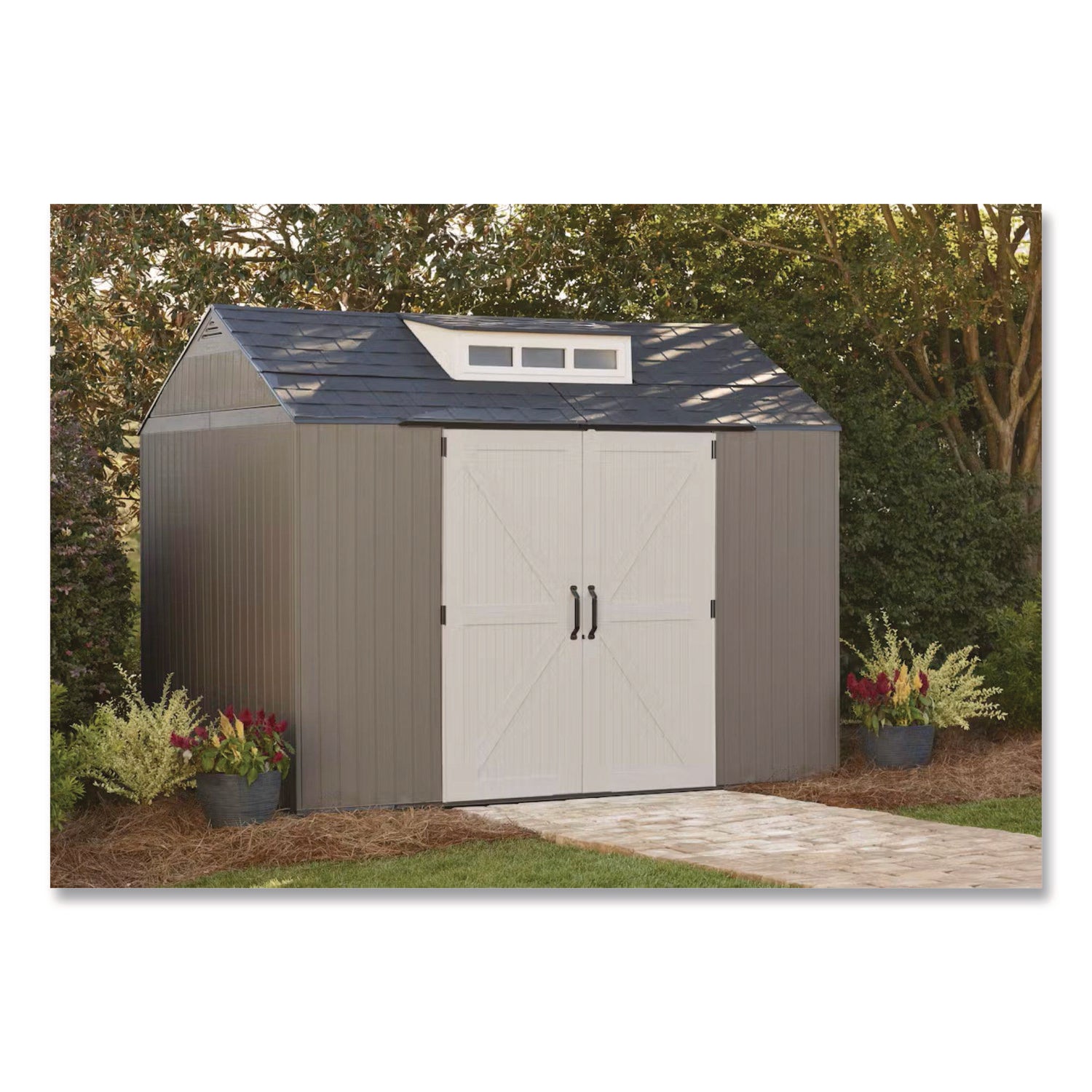 Rubbermaid® Storage Shed, 337 cu ft, 7 ft x 10 ft x 8 ft, Brown