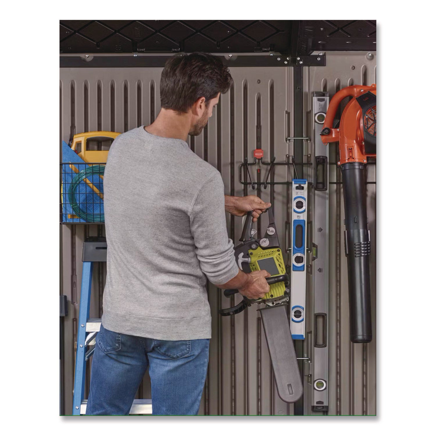 Rubbermaid® Storage Shed, 337 cu ft, 7 ft x 10 ft x 8 ft, Brown