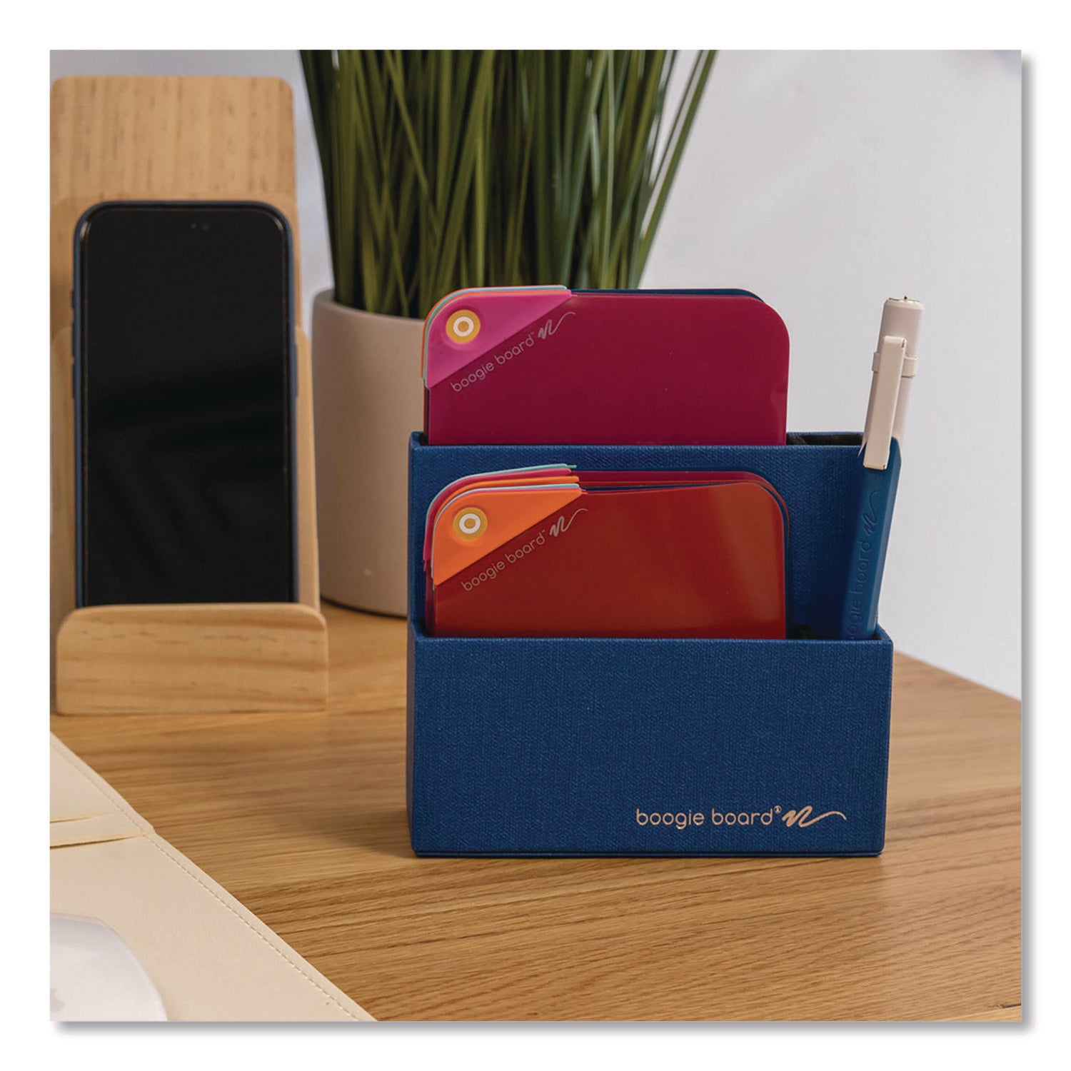 Boogie Board™ VersaNotes Desk Organizer, 3 Compartments, 4.7 x 0.4 x 2.05, Blue, Plastic