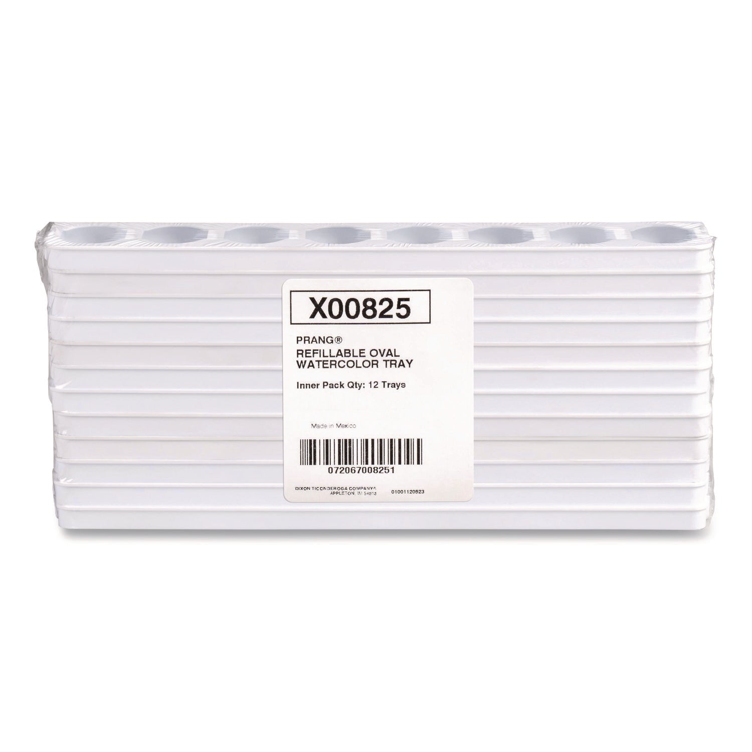 Prang® Refillable Oval Watercolor Tray, White, 12/Pack