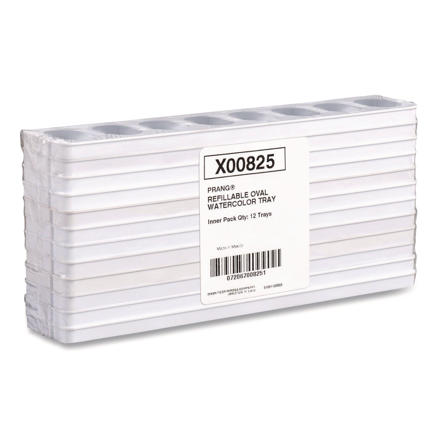 Prang® Refillable Oval Watercolor Tray, White, 12/Pack