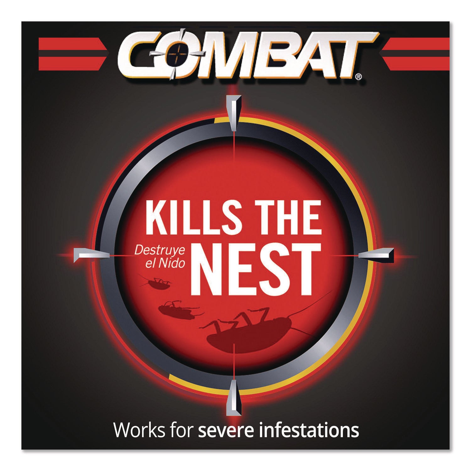 Combat® Roach Bait Insecticide, for Small and Large Roaches, 0.42 oz, 12 Bait Stations