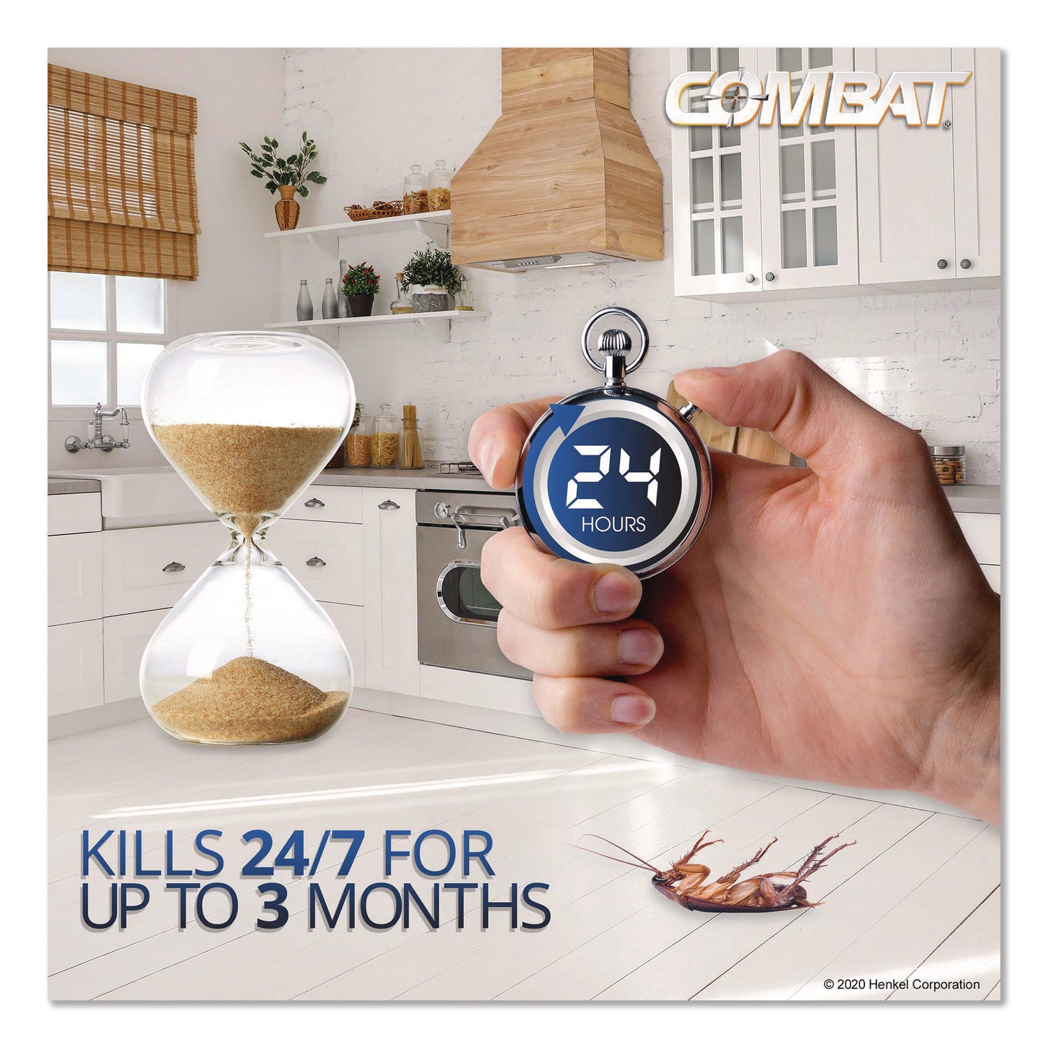 Combat® Roach Bait Insecticide, for Small and Large Roaches, 0.42 oz, 12 Bait Stations