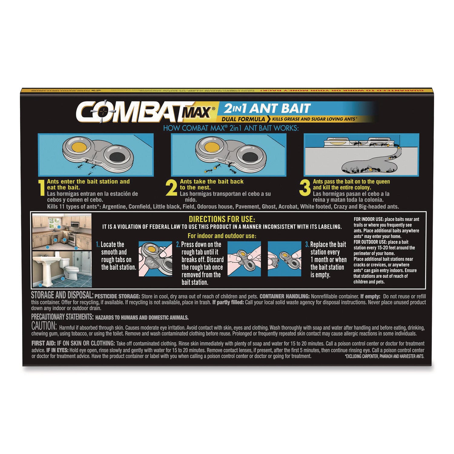 Combat® Max 2-in-1 Ant Bait, 0.84 oz, 4 Bait Stations