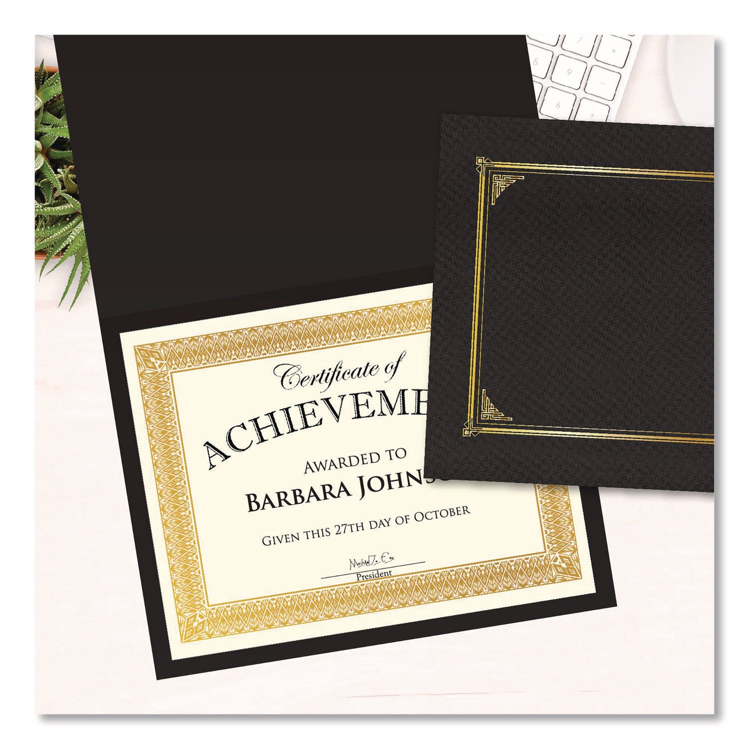 Geographics® Award Certificates, 8.5 x 11, Ivory with Elegant Gold Border, 15/Pack
