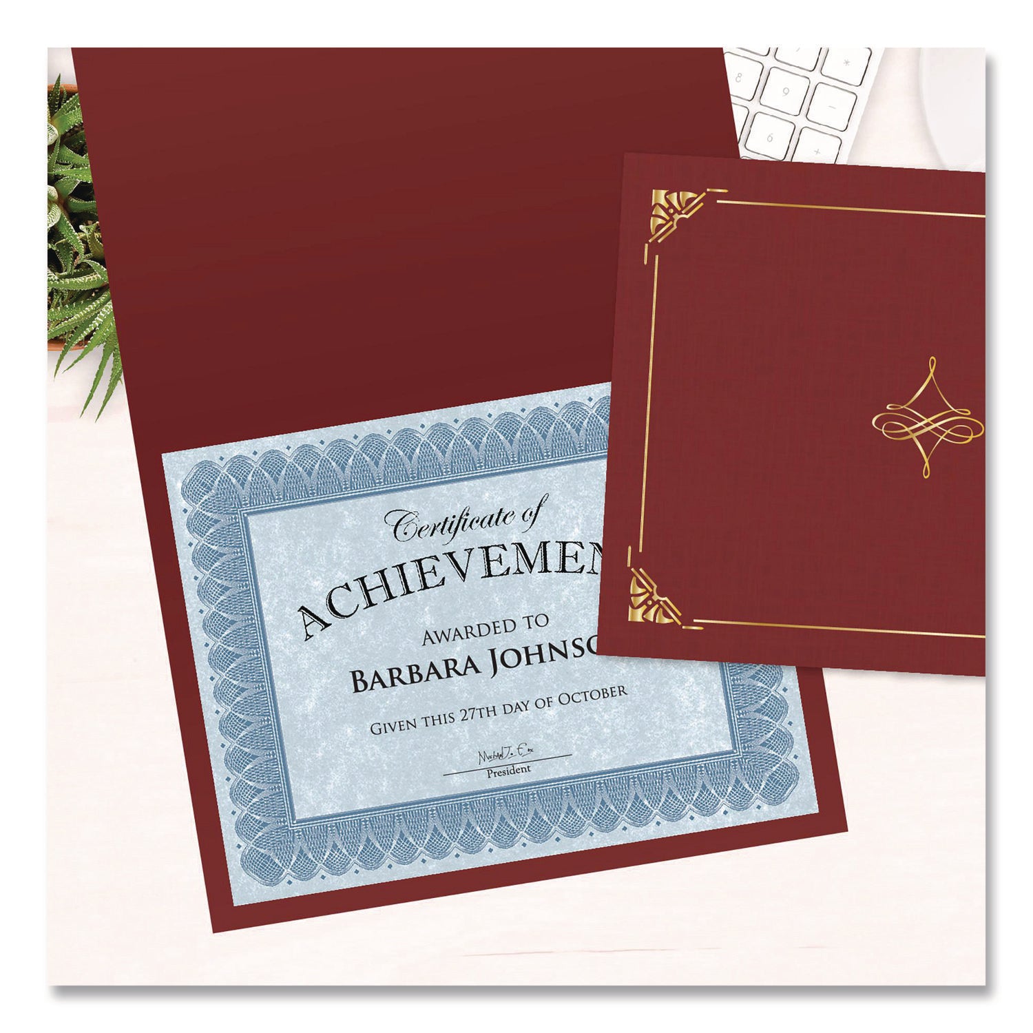 Geographics® Certificate/Document Cover, 8.75 x 11.25, Red, 5/Pack