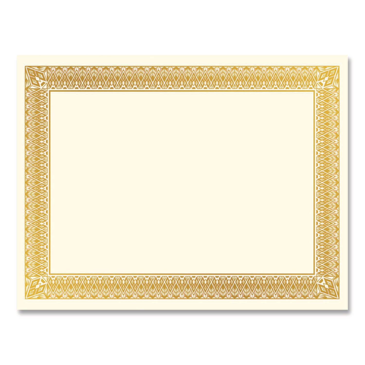 Geographics® Award Certificates, 8.5 x 11, Ivory with Elegant Gold Border, 15/Pack