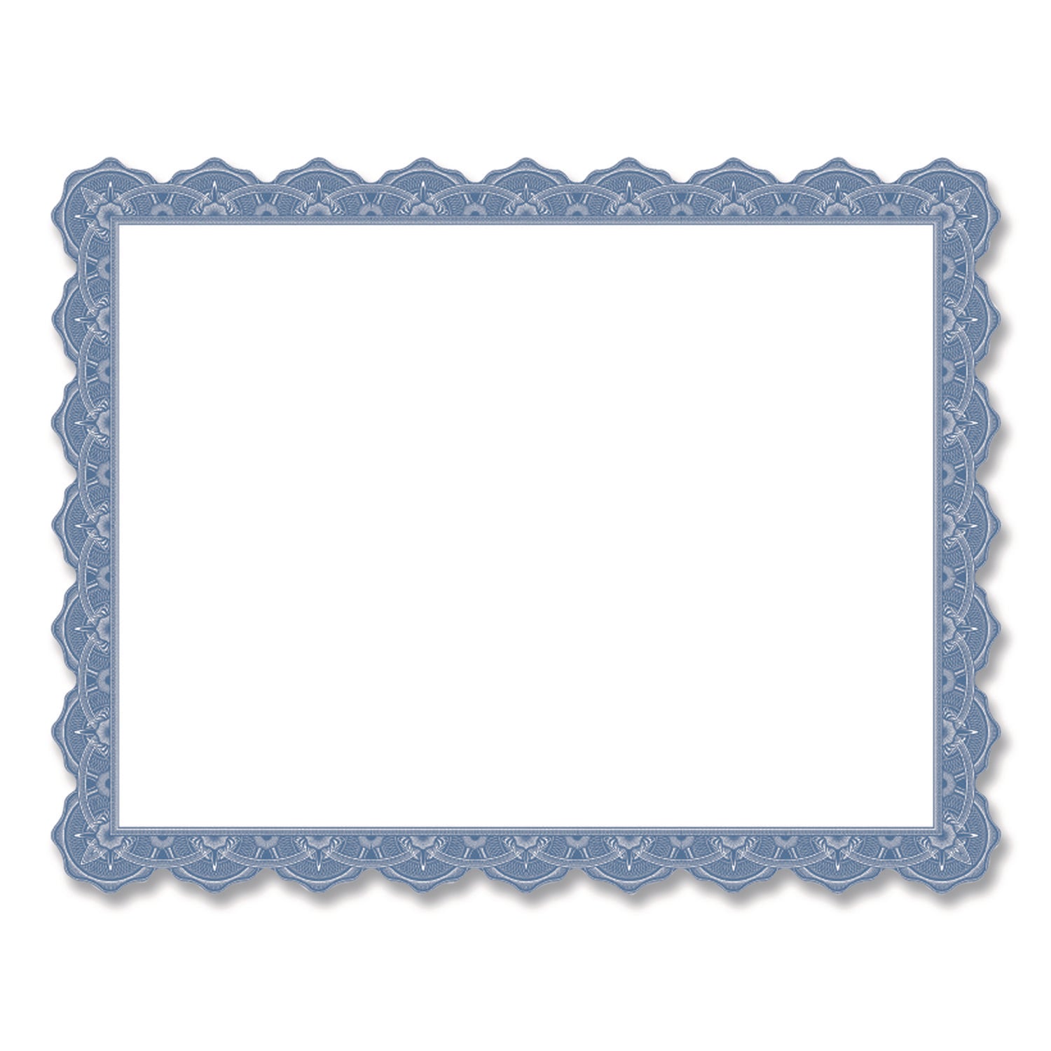 Geographics® Award Certificates, 8.5 x 11, White with Braided Blue Border, 25/Pack