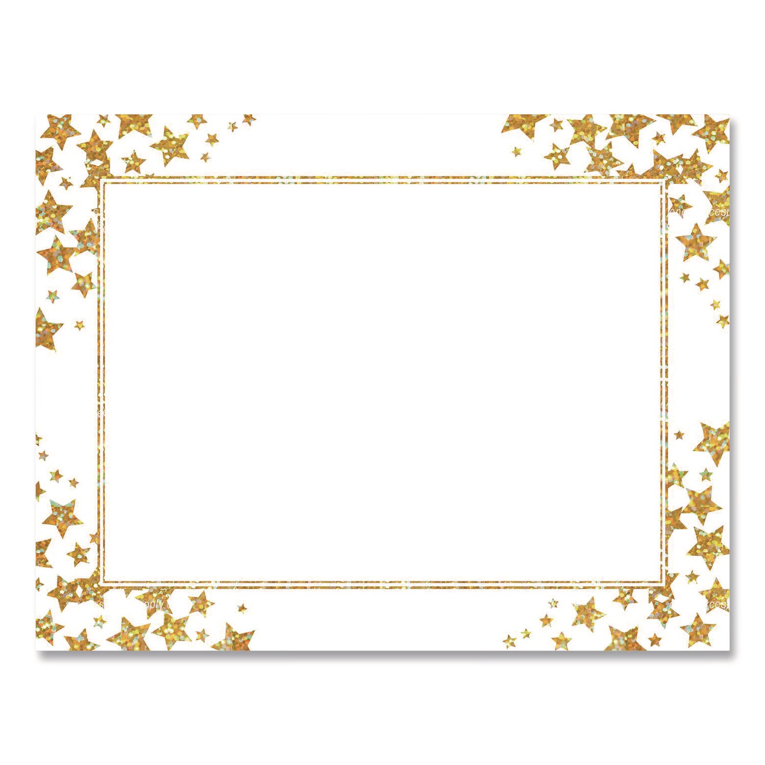 Geographics® Award Certificates, 8.5 x 11, White with Gold/White Star Border, 25/Pack