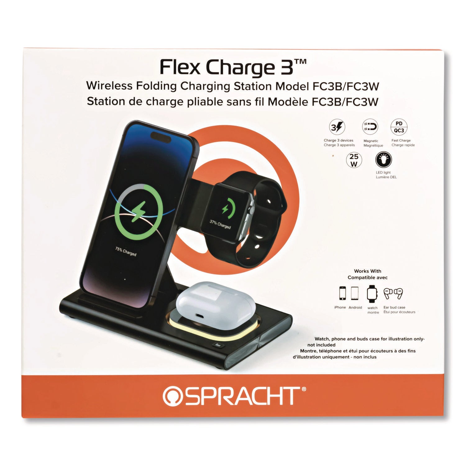 Spracht Flex Charge 3, USB-C, Black
