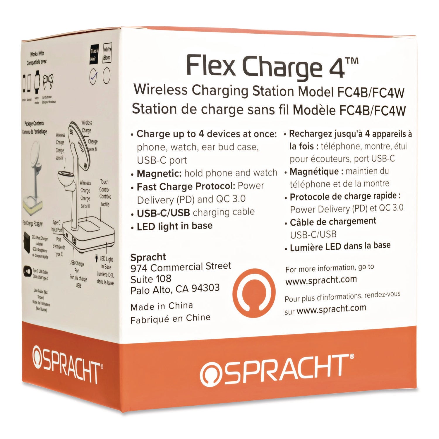 Spracht Flex Charge 4, USB-C, Black