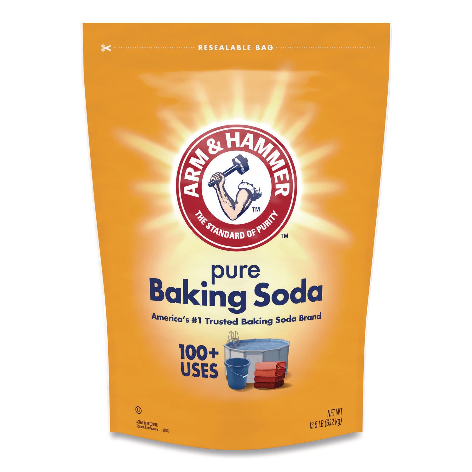 Arm & Hammer™ Baking Soda, 13.5 lb Bag, 4 Bags/Carton, 20 Cartons/Pallet
