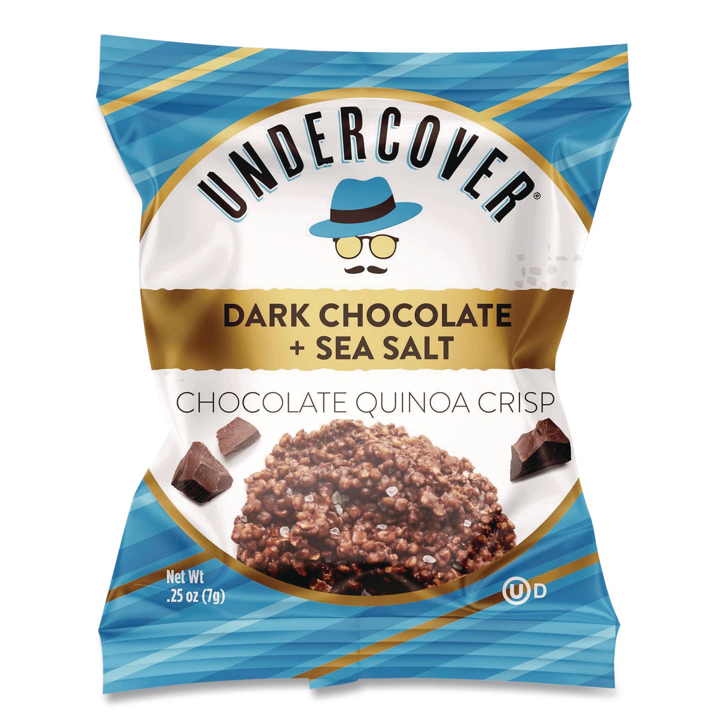 UNDERCOVER® Snacks Dark Chocolate and Sea Salt Mini Quinoa Crisps, 0.25 oz Bag, 125/Carton
