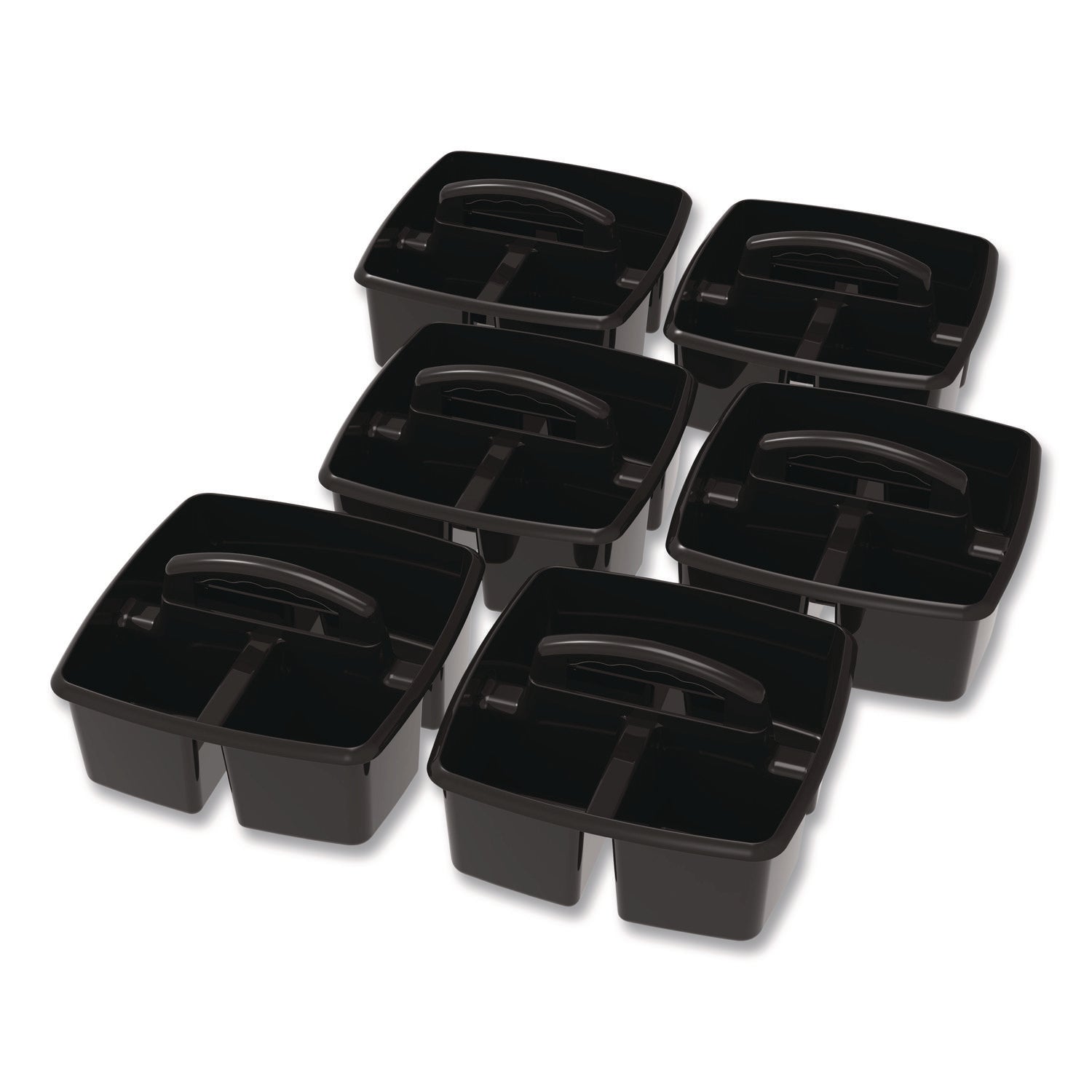 Storex Small Caddy, 9.25 x 9.25 x 12, Black, 6/Pack