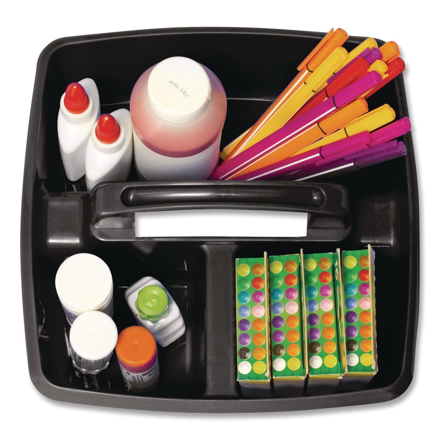 Storex Small Caddy, 9.25 x 9.25 x 12, Black, 6/Pack