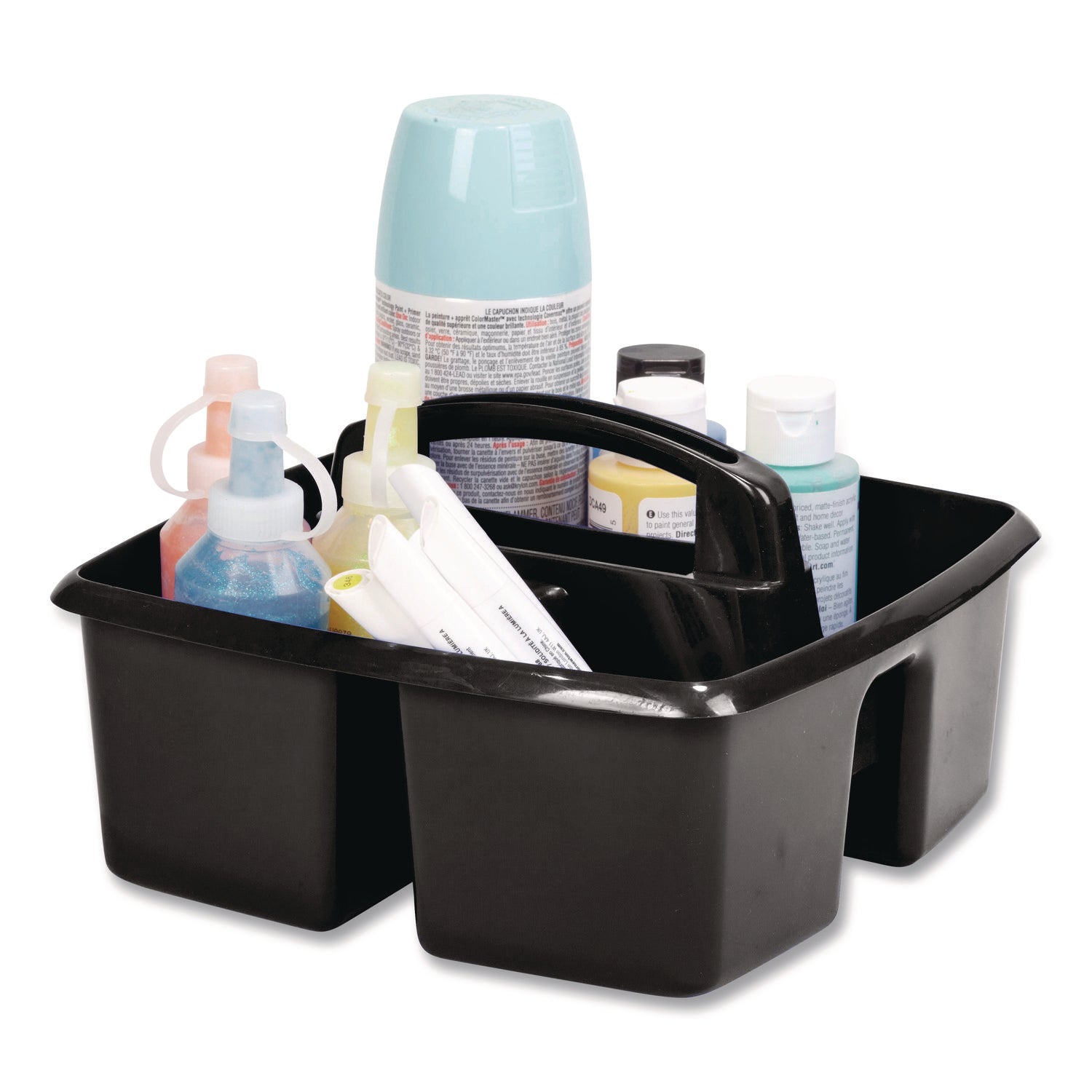 Storex Small Caddy, 9.25 x 9.25 x 12, Black, 6/Pack