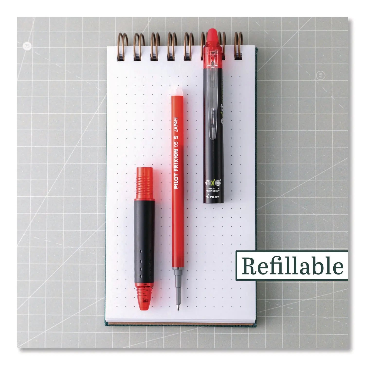 Pilot® Frixion Synergy Clicker Erasable Gel Pen Retractable Extra Fine 0.5 mm Red Ink Black-Red Barrel Dozen Pilot® Flipcost