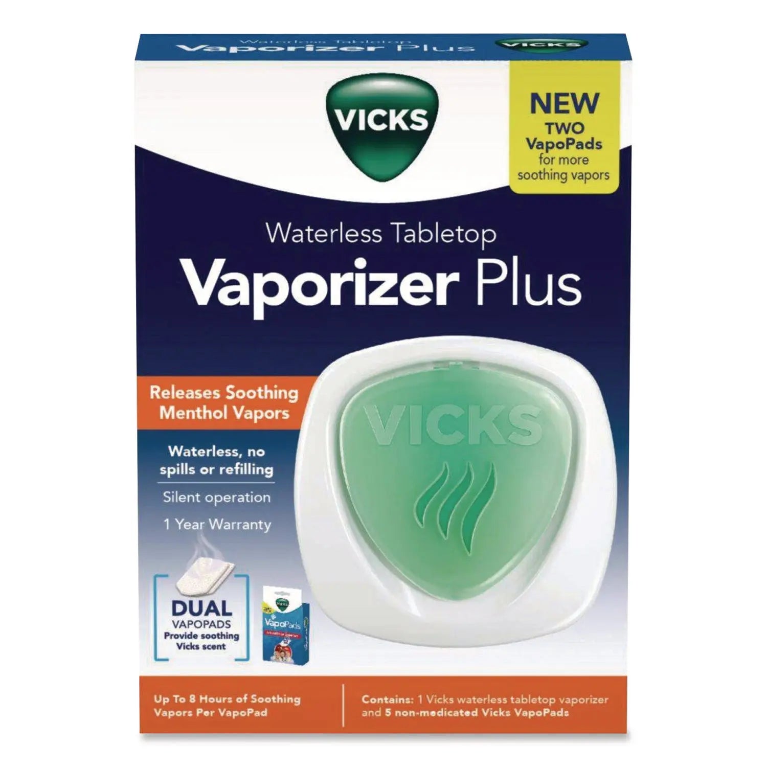 Vicks® Waterless Tabletop Vaporizer Plus1.9 x 5.3 x 7.5 White-Mint Green Vicks® Flipcost