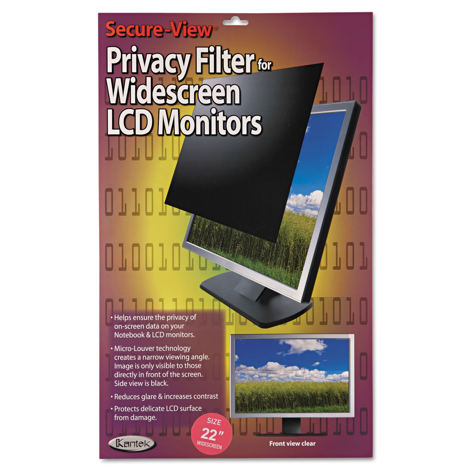 Kantek Secure View LCD Privacy Filter for 22" Widescreen Flat Panel Monitor, 16:10 Aspect Ratio