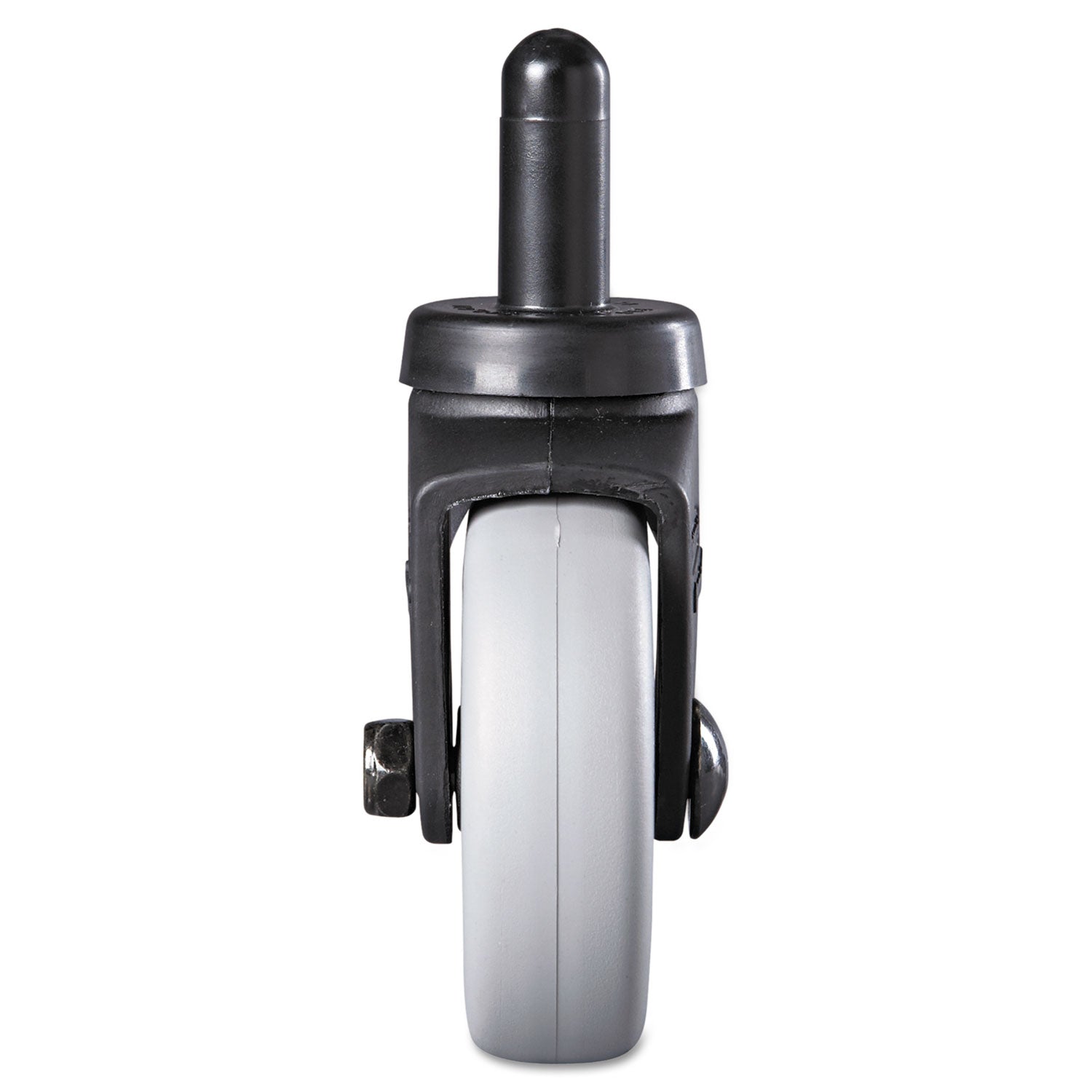 Rubbermaid® Commercial Replacement Bayonet-Stem Swivel Casters, Grip Ring Stem, 3" Soft Rubber Wheel, Black