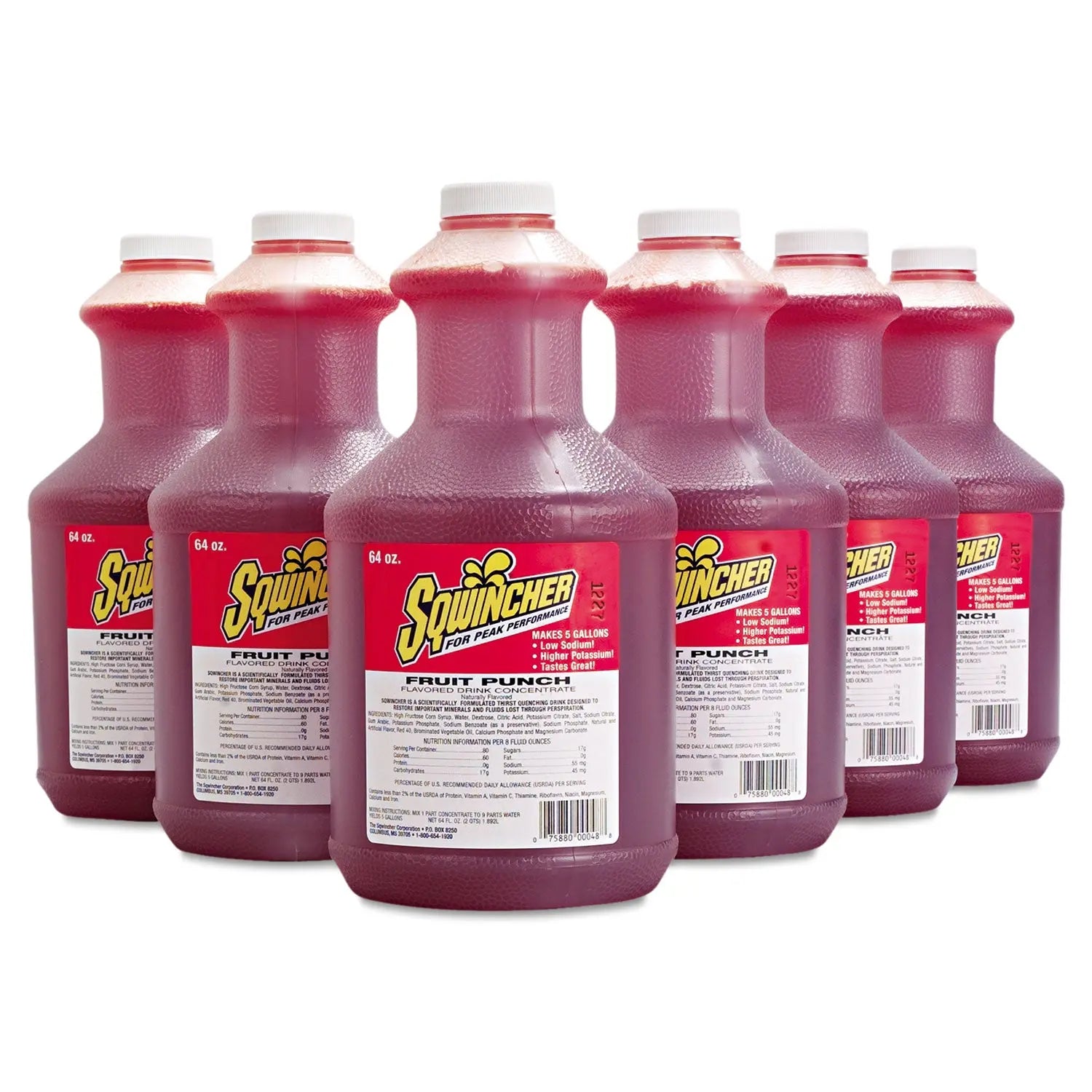 Liquid Concentrate Electrolyte Drink, Fruit Punch, 64oz Bottles, 6/Carton Sqwincher® Flipcost