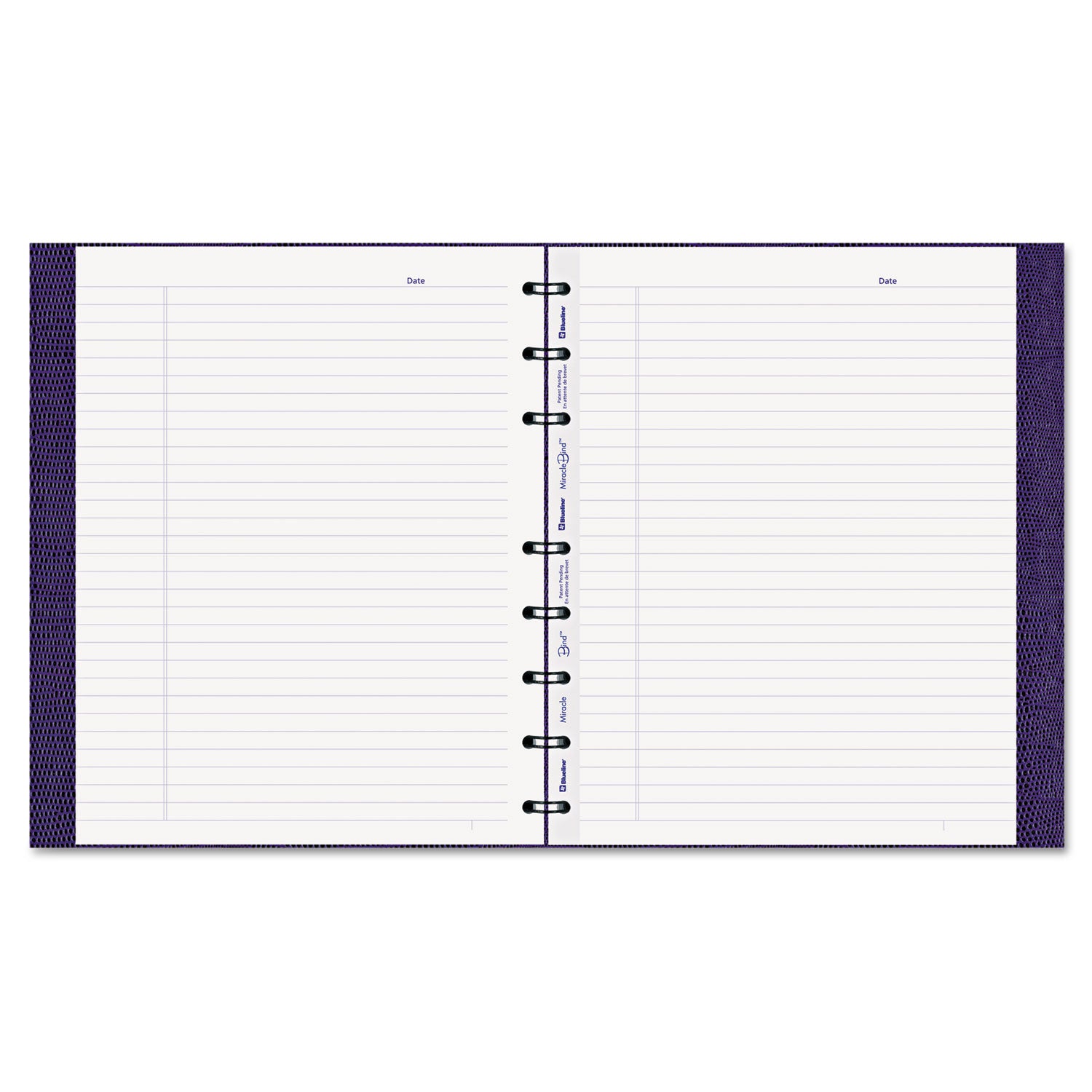 Blueline® MiracleBind Notebook, 1-Subject, Medium/College Rule, Purple Cover, (75) 9.25 x 7.25 Sheets