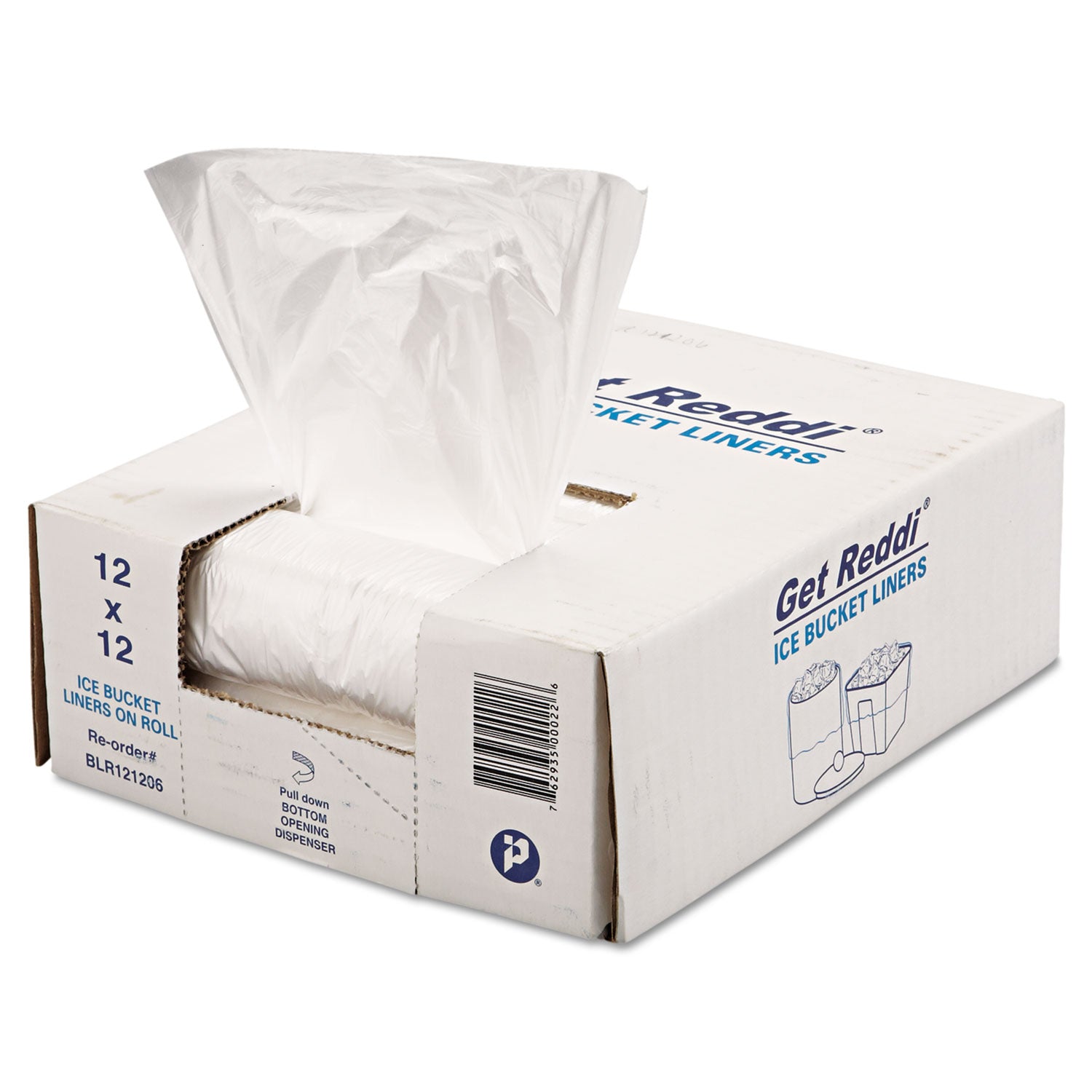 Inteplast Group Ice Bucket Liner Bags, 96 oz, 12" x 12", Clear, 1,000/Carton