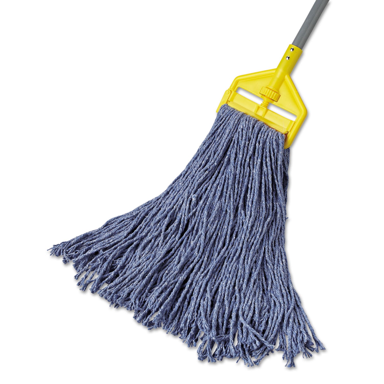 Rubbermaid® Commercial Cotton/synthetic Cut-End Blend Mop Head, 24 Oz, 1" Band, Blue, 12/carton