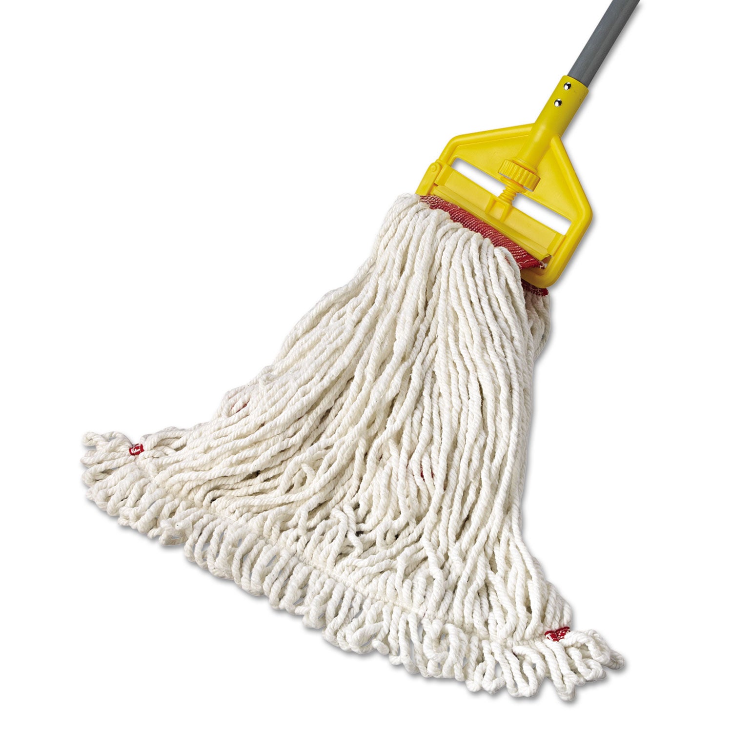 Rubbermaid® Commercial Web Foot Wet Mop Head, Shrinkless, Cotton/synthetic, White, Large, 6/carton