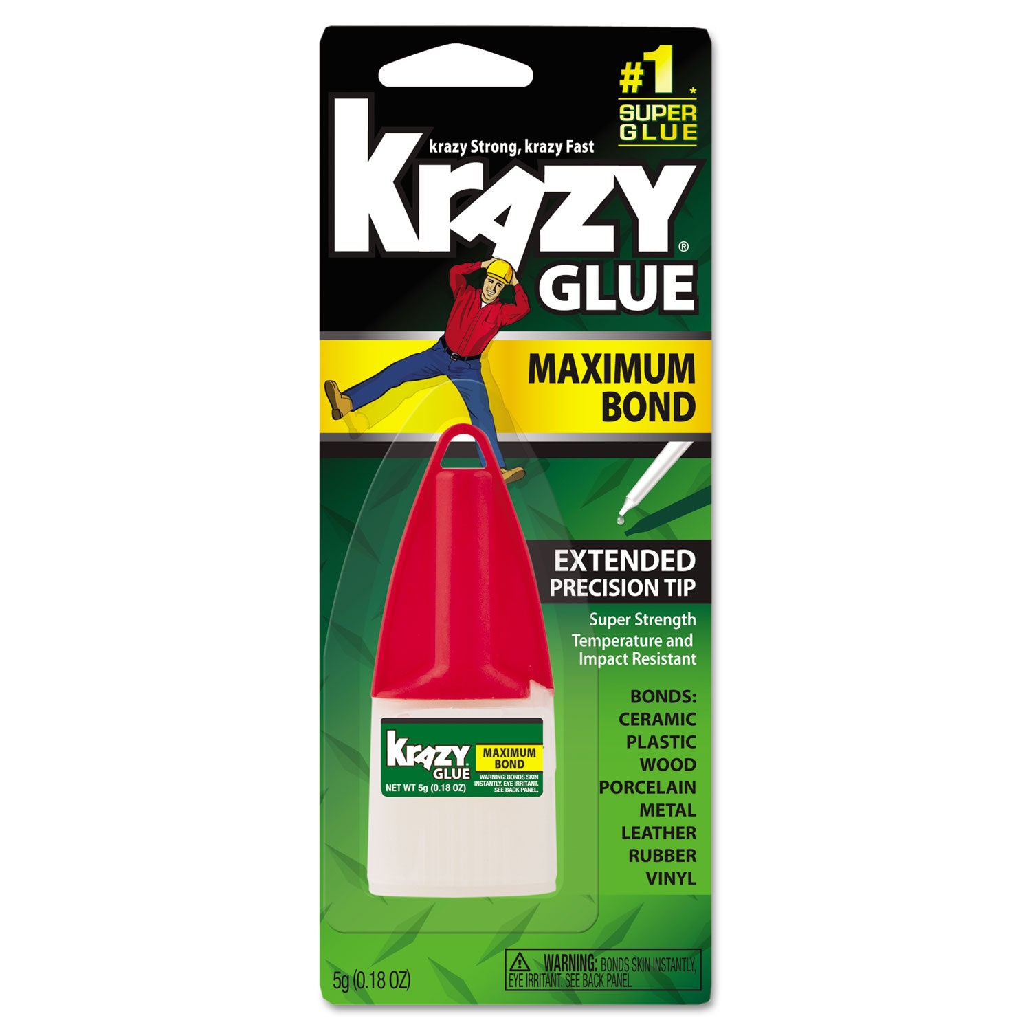 Krazy Glue® Maximum Bond Krazy Glue, 0.18 Oz, Dries Clear
