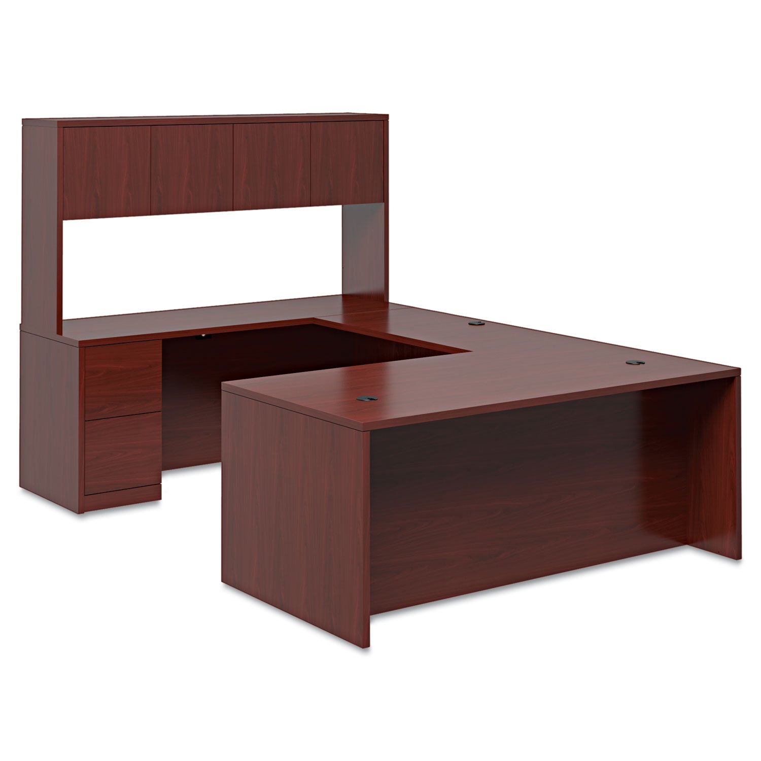 HON® 10500 Series "l" Workstation Right Pedestal Desk With Full-Height Pedestal, 72" X 36" X 29.5", Mahogany