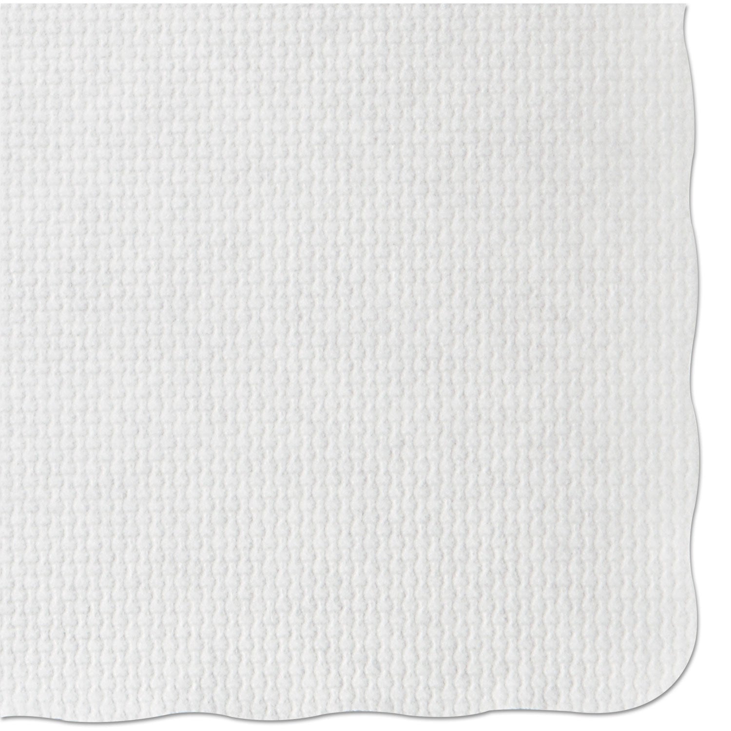 Knurl Embossed Scalloped Edge Placemats, 9.5 x 13.5, White, 1,000/Carton