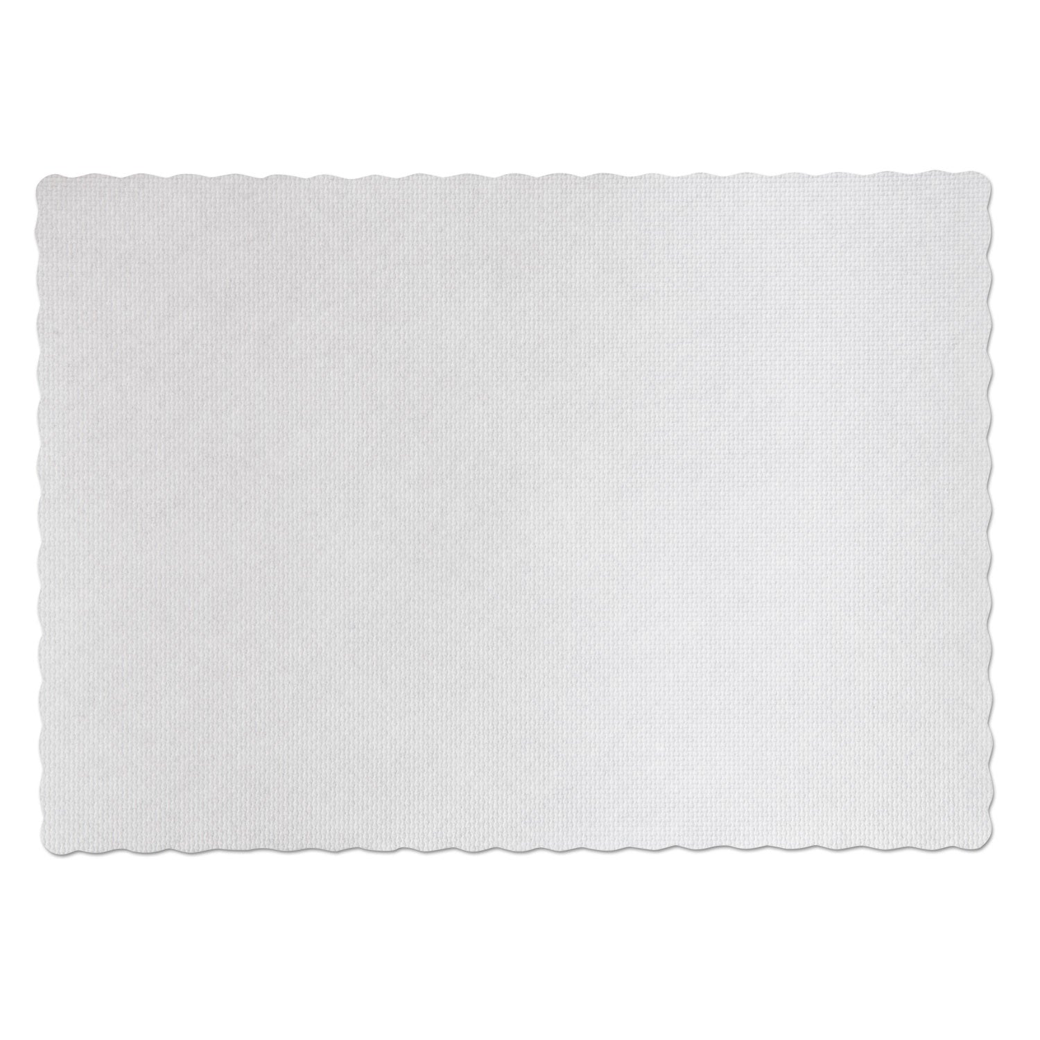 Hoffmaster® Knurl Embossed Scalloped Edge Placemats, 9.5 X 13.5, White, 1,000/carton