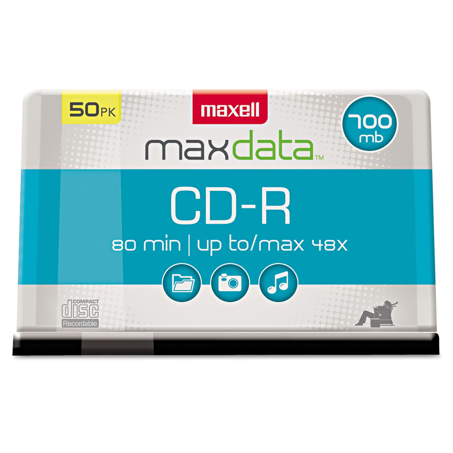CD-R Discs, 700 MB/80 min, 48x, Spindle, Silver, 50/Pack