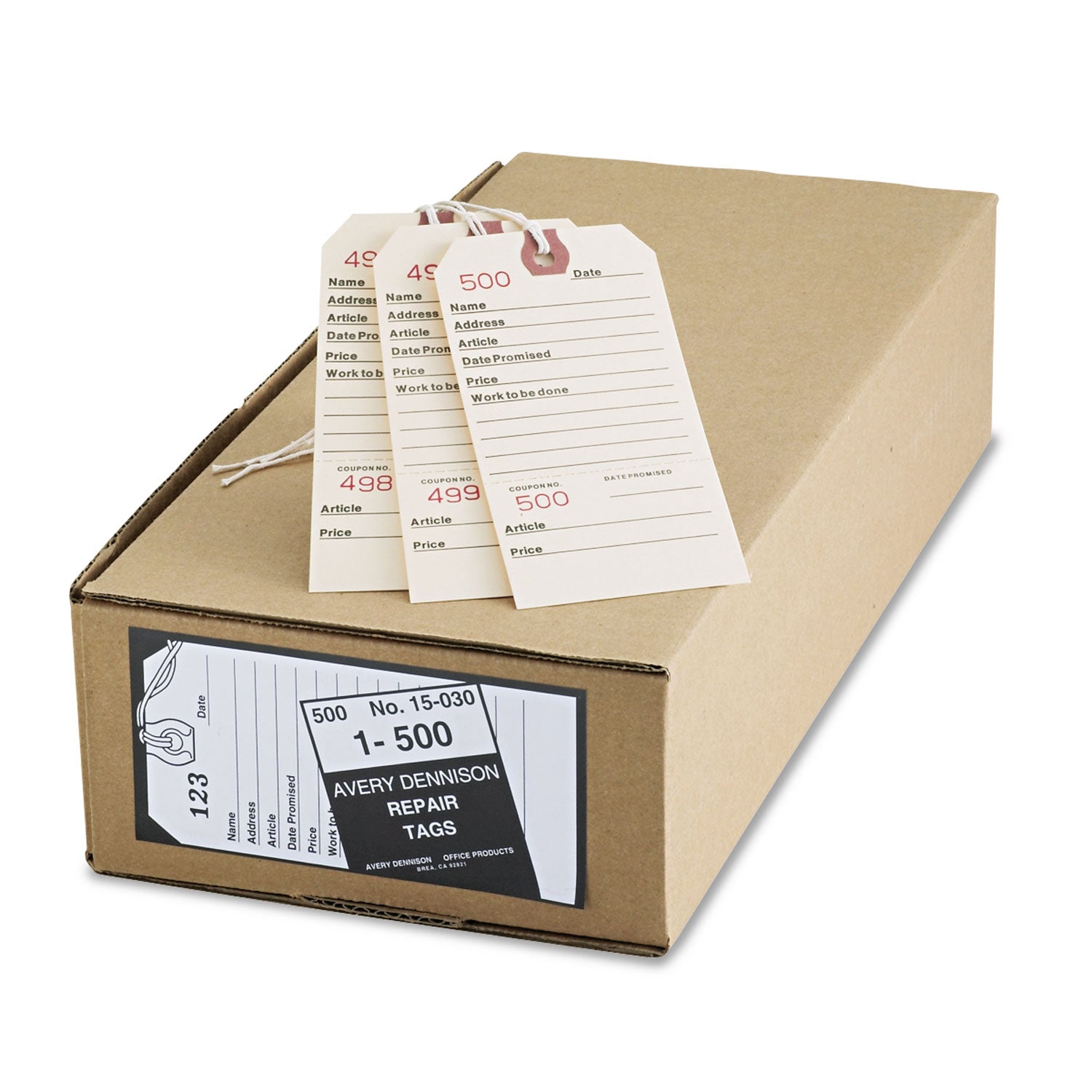 Avery® Repair Tags, 5.25 x 2.63, Manila, 500/Box