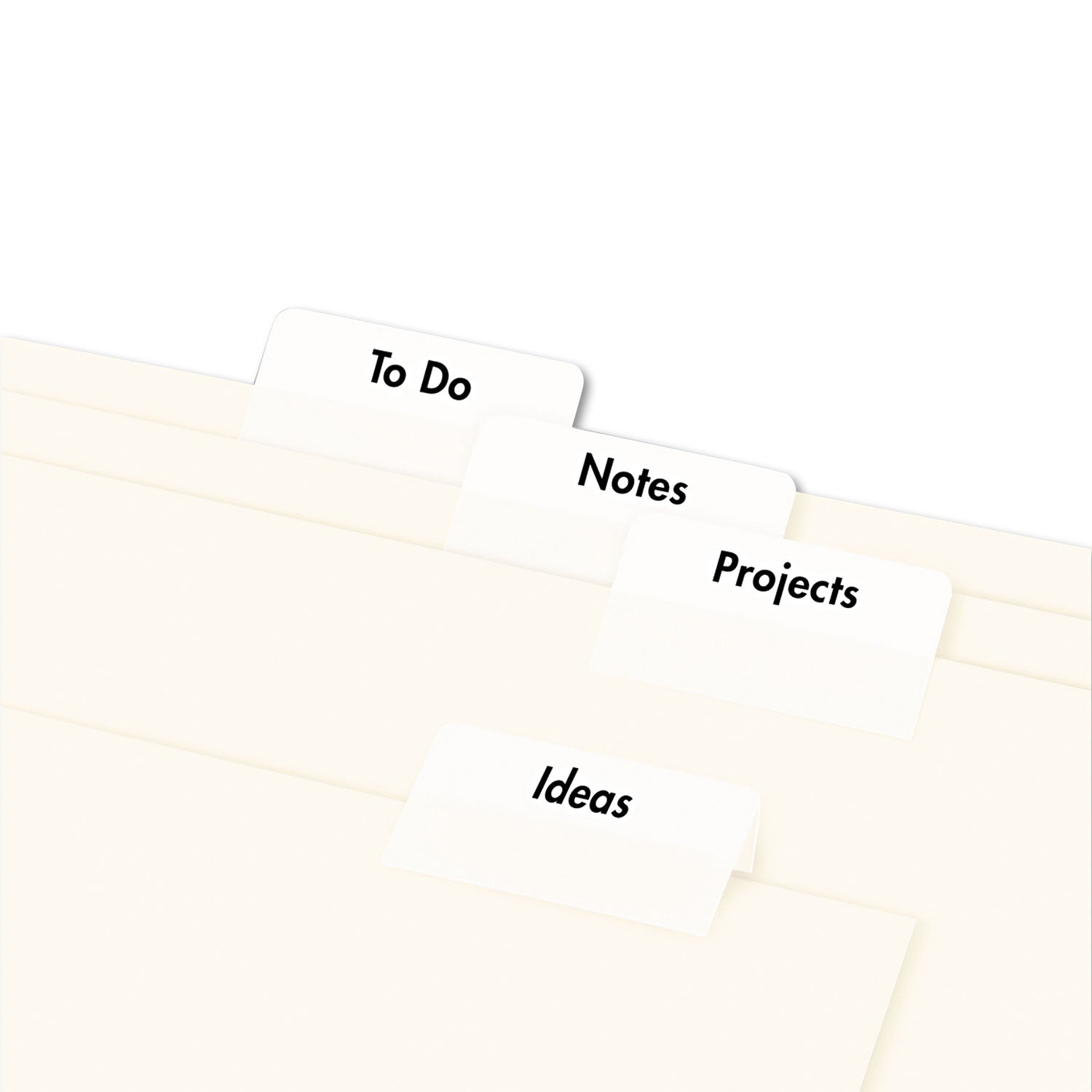 Avery® Printable Plastic Tabs with Repositionable Adhesive, 1/5-Cut, White, 1.75" Wide, 80/Pack