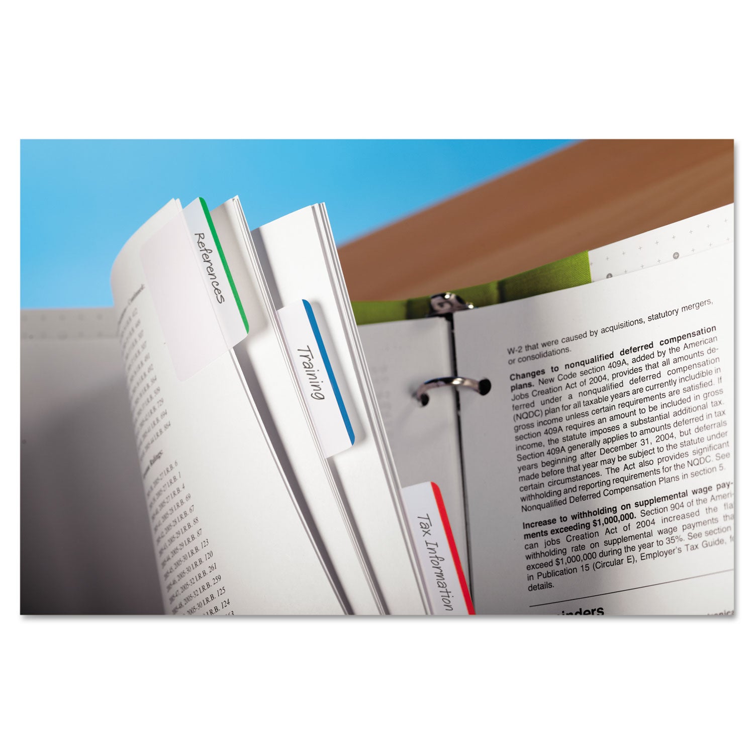 Post-it® Tabs Lined Tabs, 1/5-Cut, Assorted Colors, 2" Wide, 24/Pack