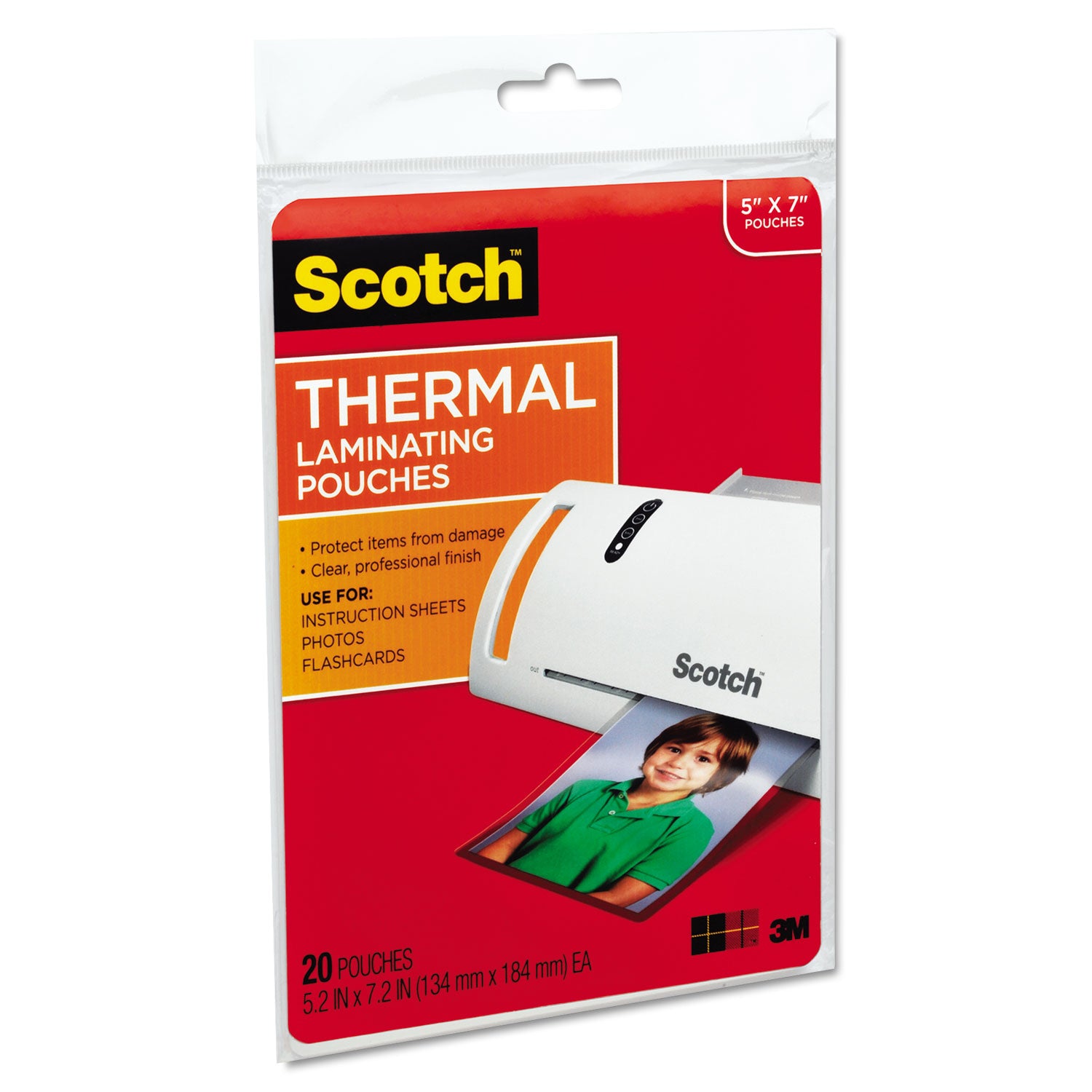 Scotch™ Laminating Pouches, 5 Mil, 5" X 7", Gloss Clear, 20/pack