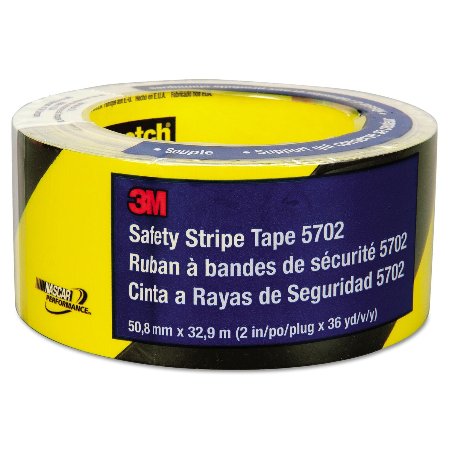 3M™ Safety Stripe Tape, 2" X 108 Ft, Black/yellow