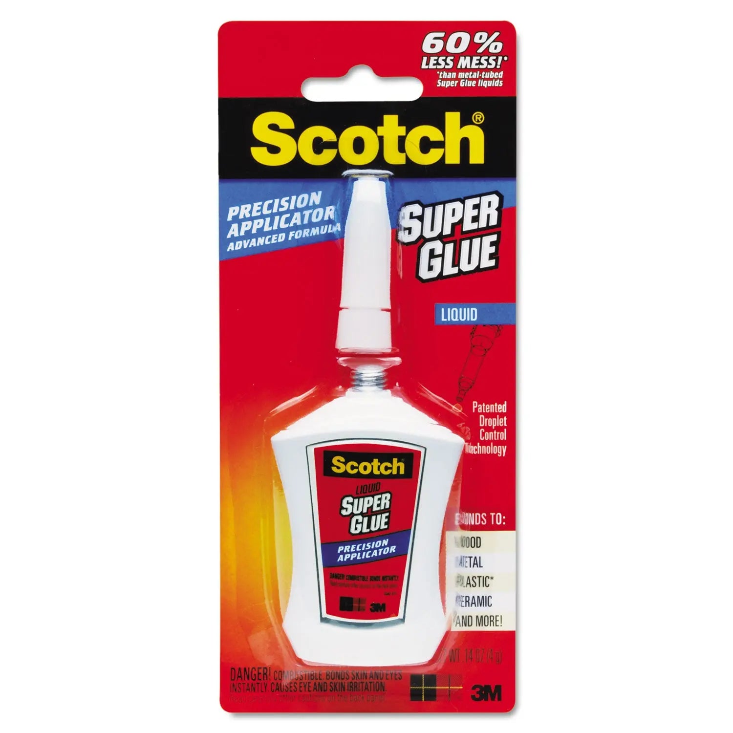 Super Glue with Precision Applicator, 0.14 oz, Dries Clear Scotch® Flipcost