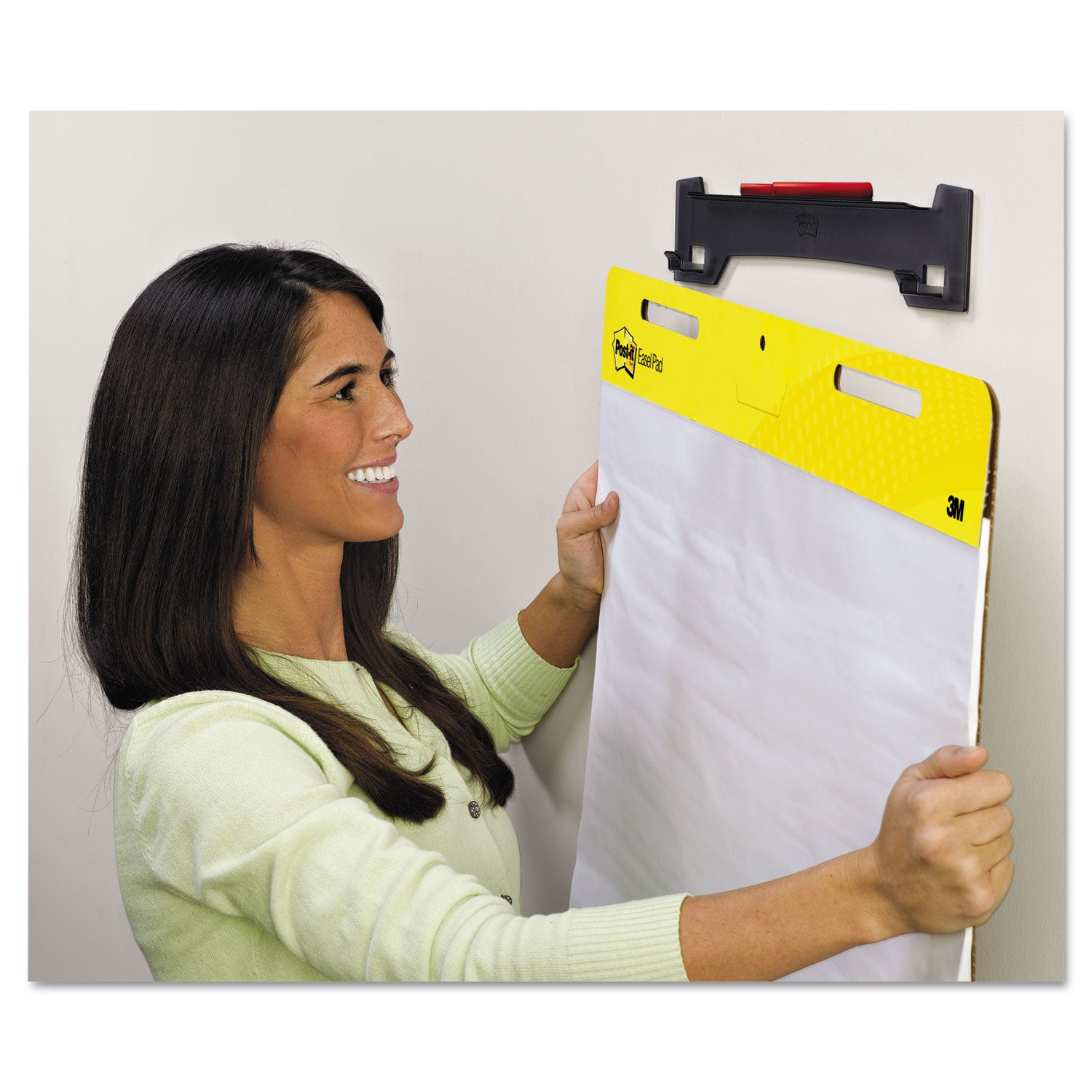 Post-it® Wall Easel, Adhesive Mount, Plastic, Smoke, 2/pack