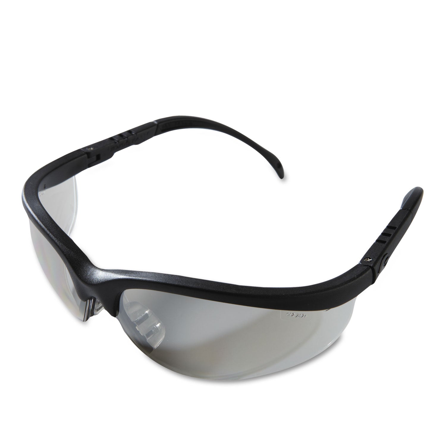 MCR™ Safety Klondike Safety Glasses, Black Matte Frame, Clear Mirror Lens, 12/box