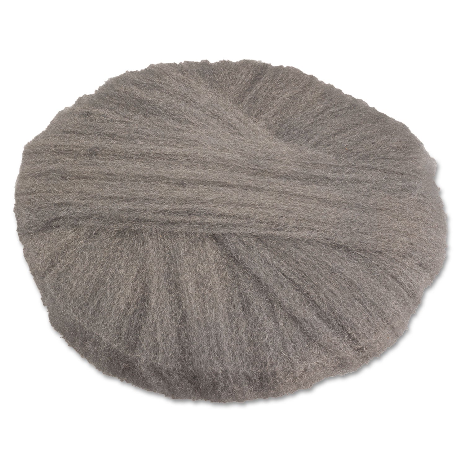 Radial Steel Wool Pads, Grade 3: Cleaning and Polishing, 20" Diameter, Gray, 12/Carton