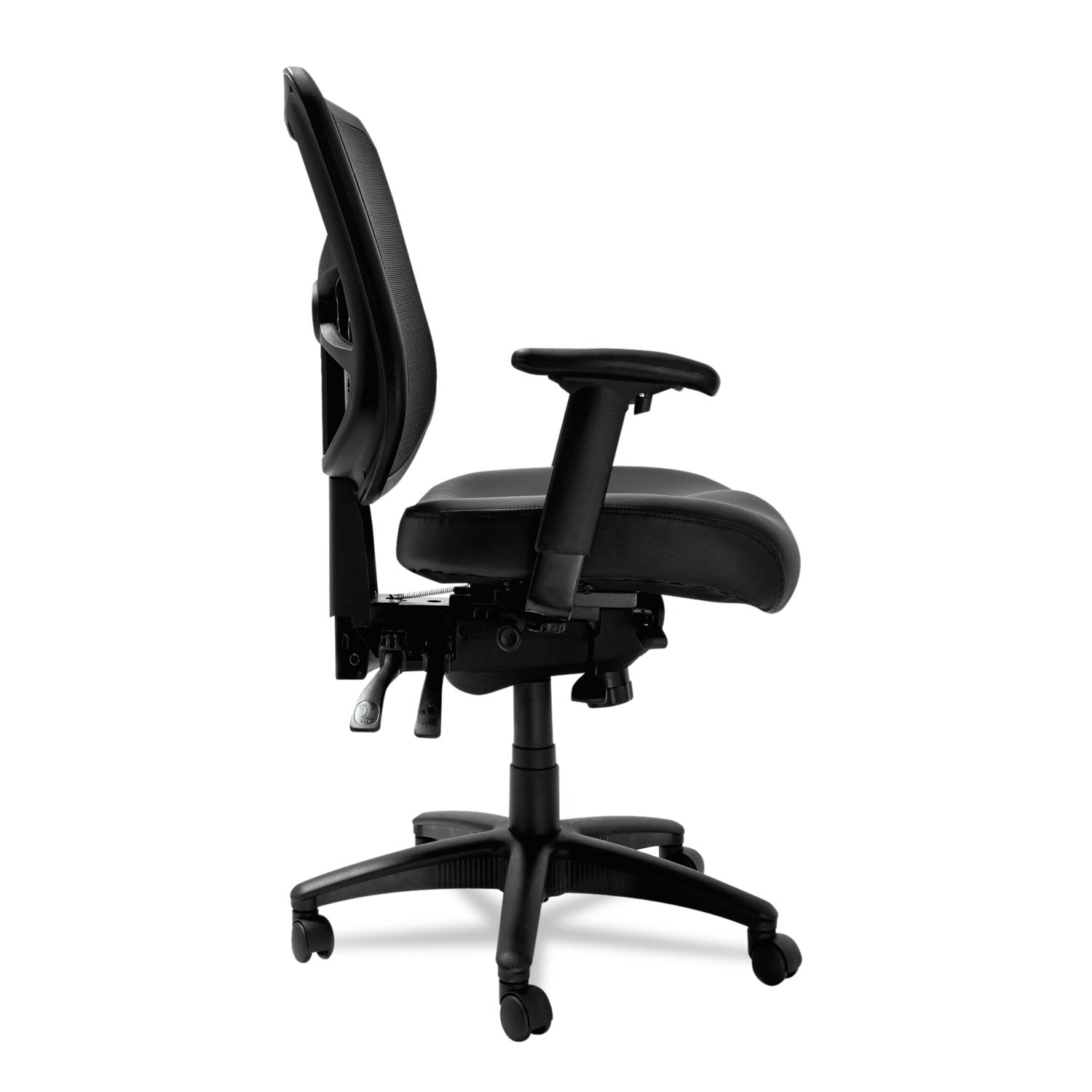 Alera® Alera Elusion Series Mesh Mid-Back Multifunction Chair, Supports Up To 275 Lb, 17.7" To 21.4" Seat Height, Black