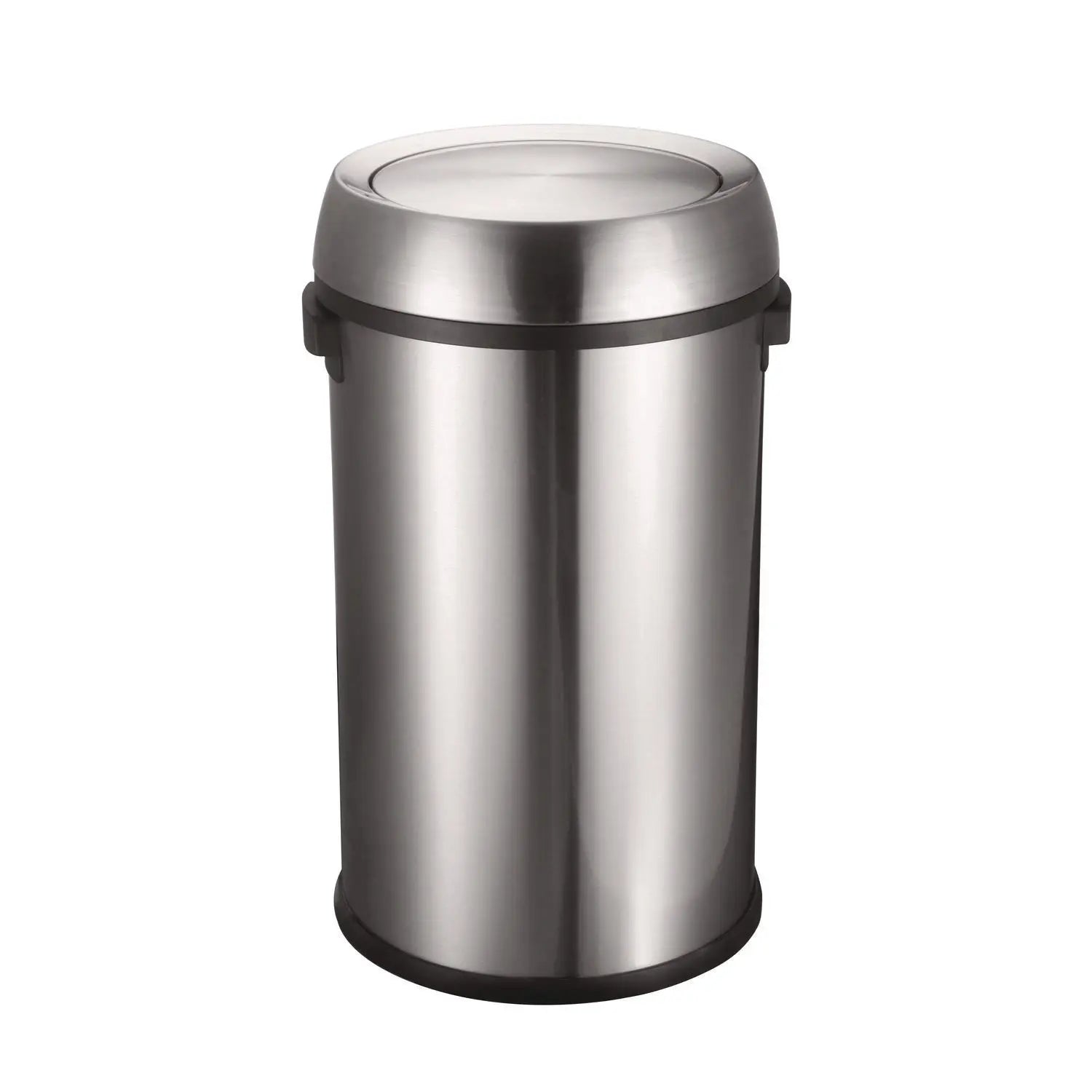 17 Gal Stainless Steel Swivel Trash Can Cover, 15.7 x 15.67 x 15.67, Silver Alpine Industries Flipcost